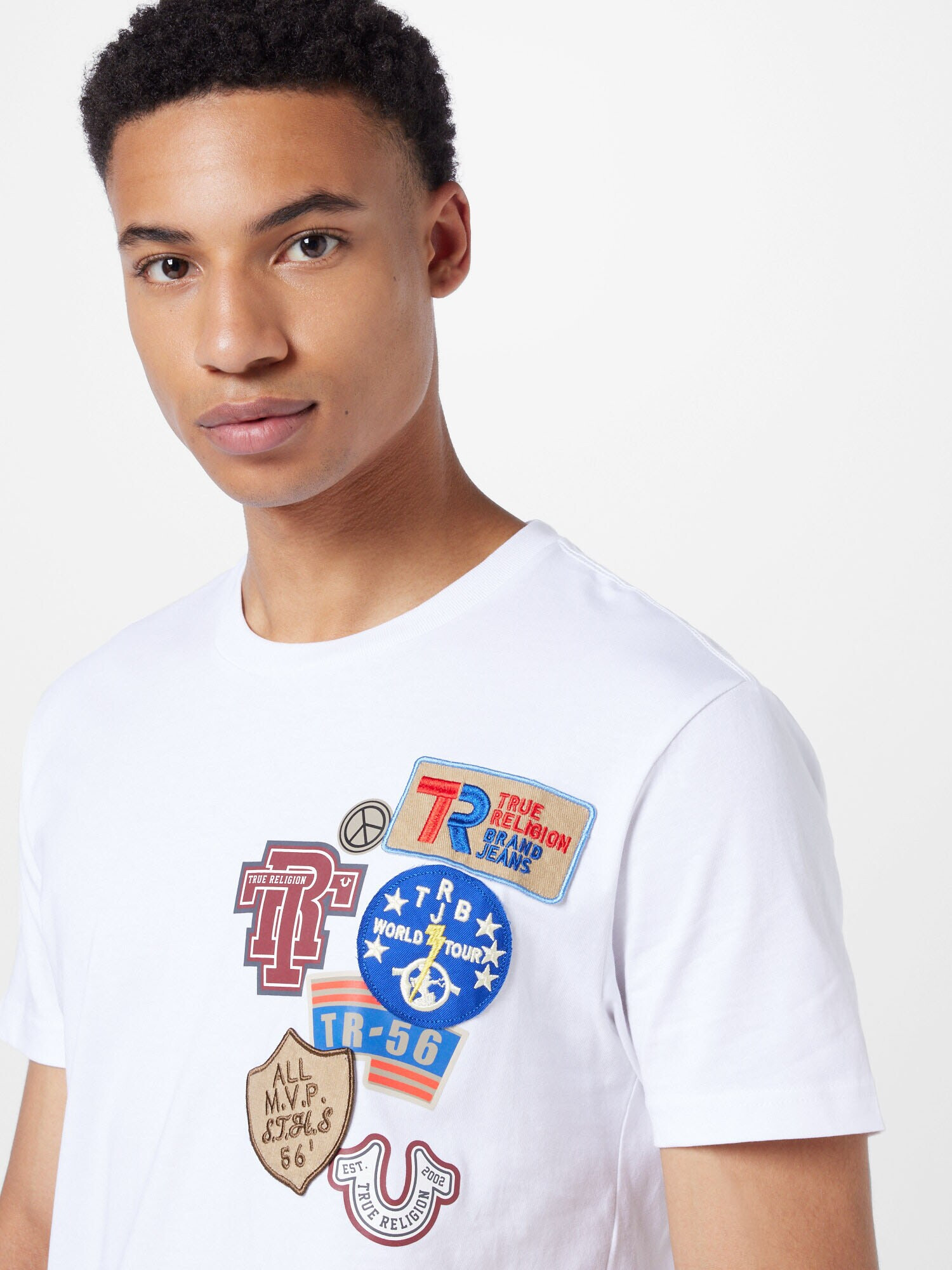 True Religion Tricou nisipiu / albastru / lila / alb - Pled.ro