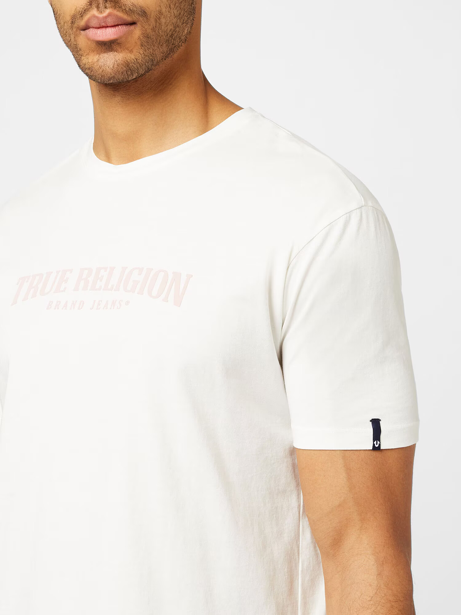 True Religion Tricou roz pudră / alb - Pled.ro