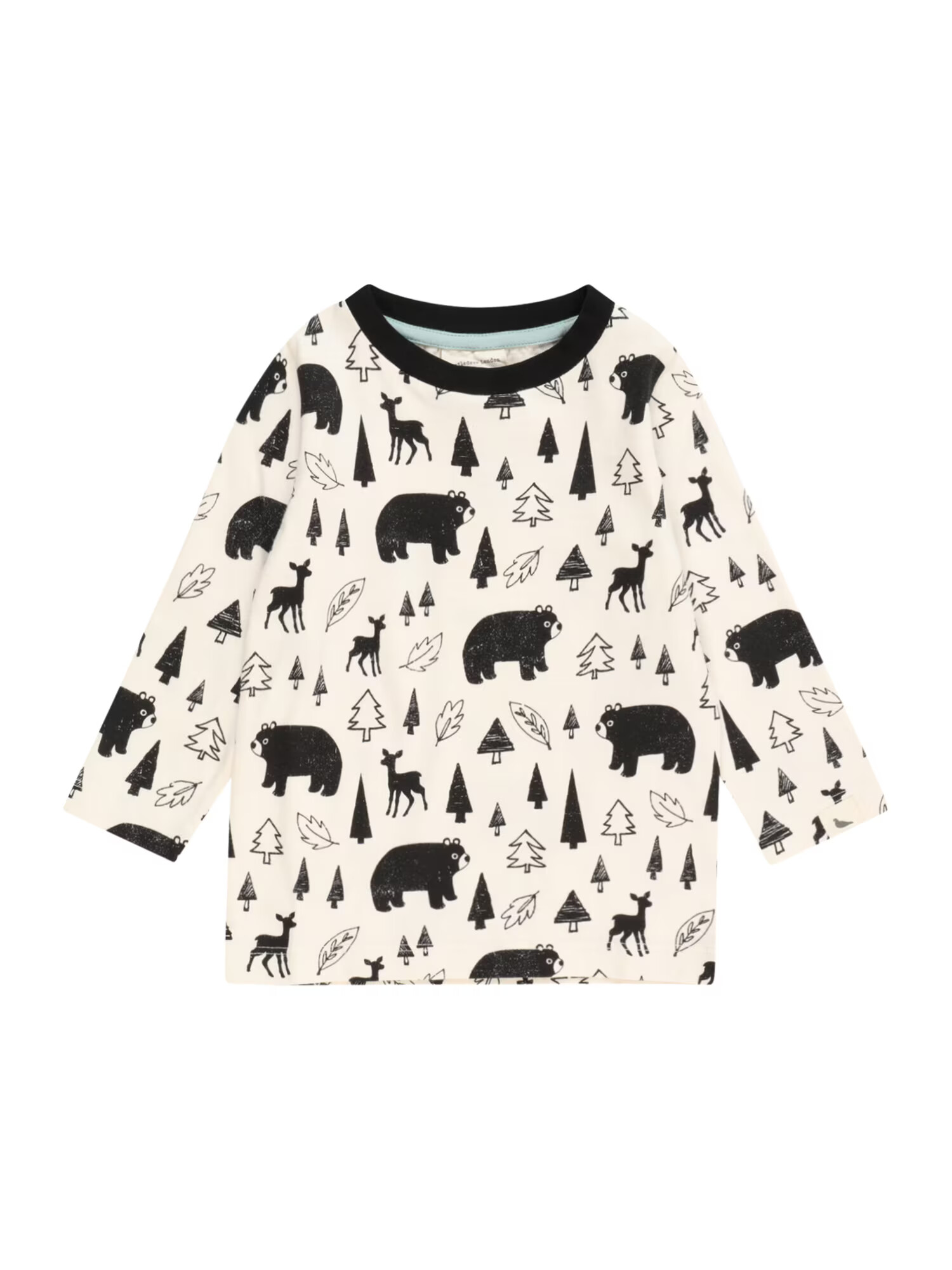 Turtledove London Tricou 'BEAR WOODS' ecru / negru - Pled.ro