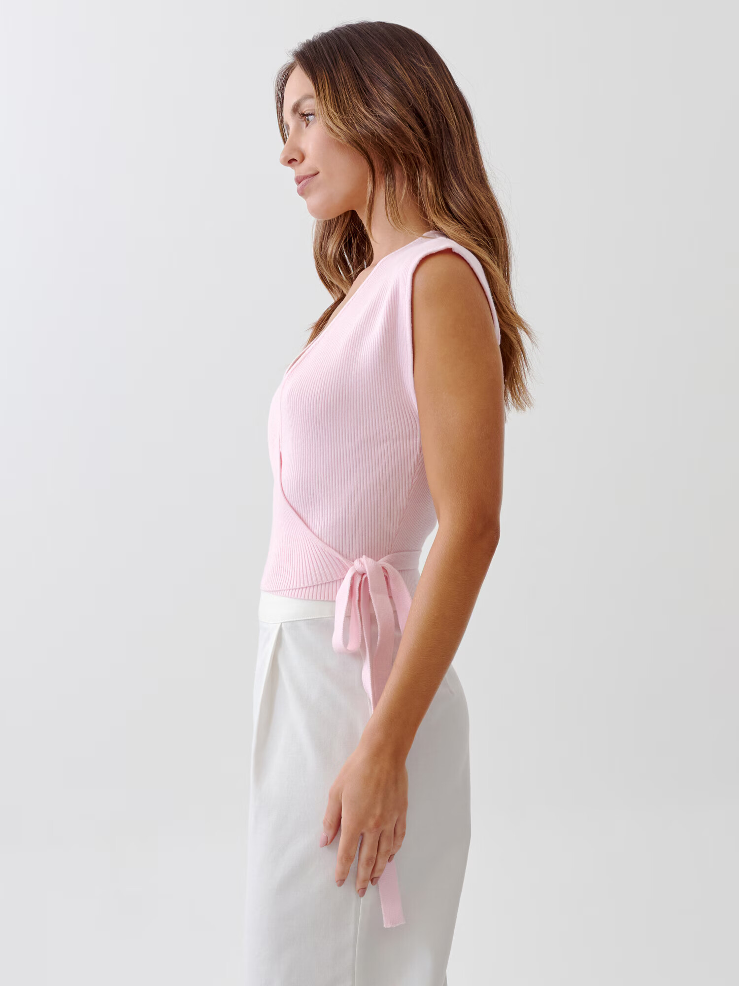 Tussah Top 'FAE WRAP' roz - Pled.ro