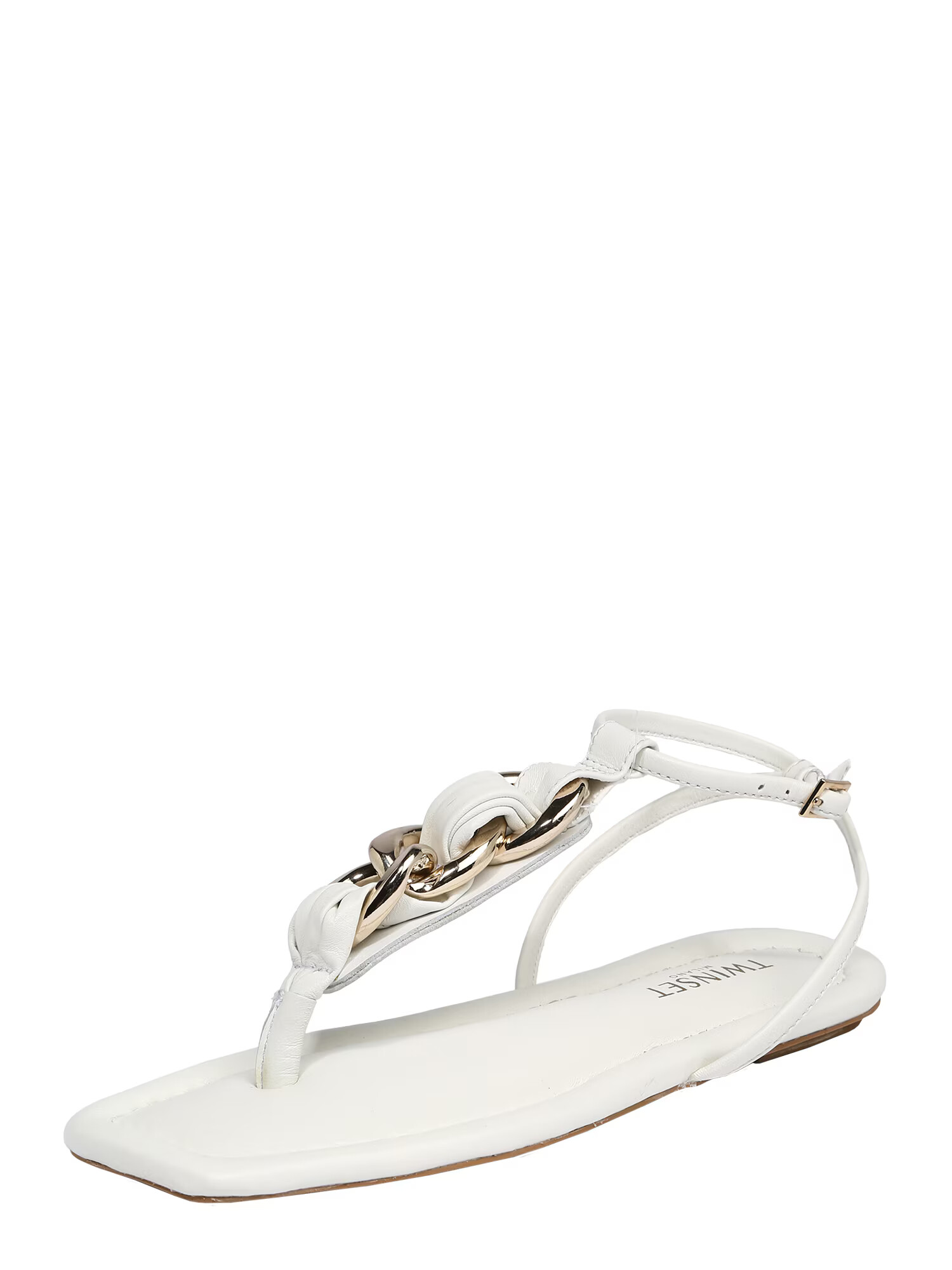 Twinset Flip-flops auriu / alb - Pled.ro