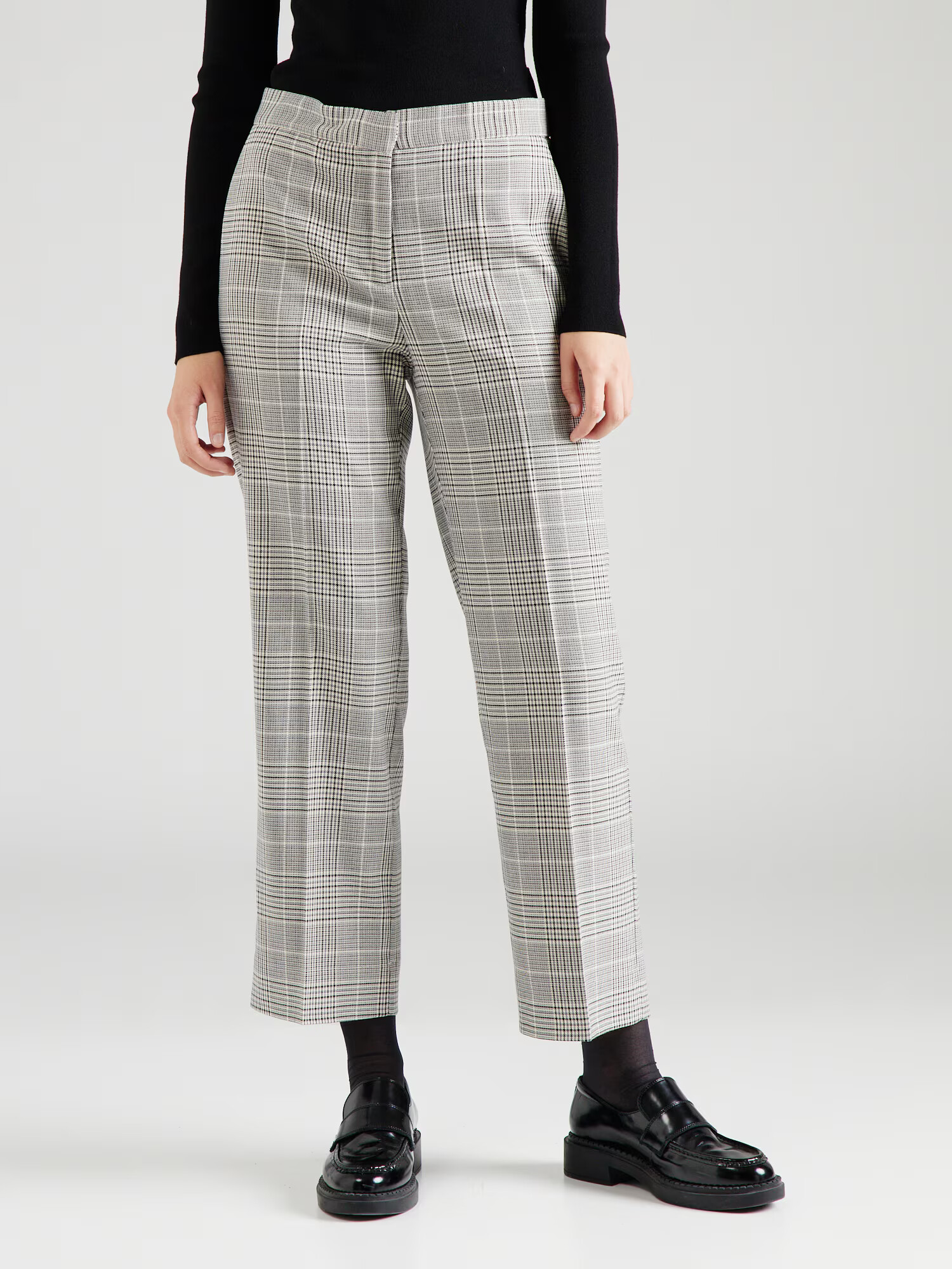 Twinset Pantaloni cu dungă gri / negru / alb - Pled.ro