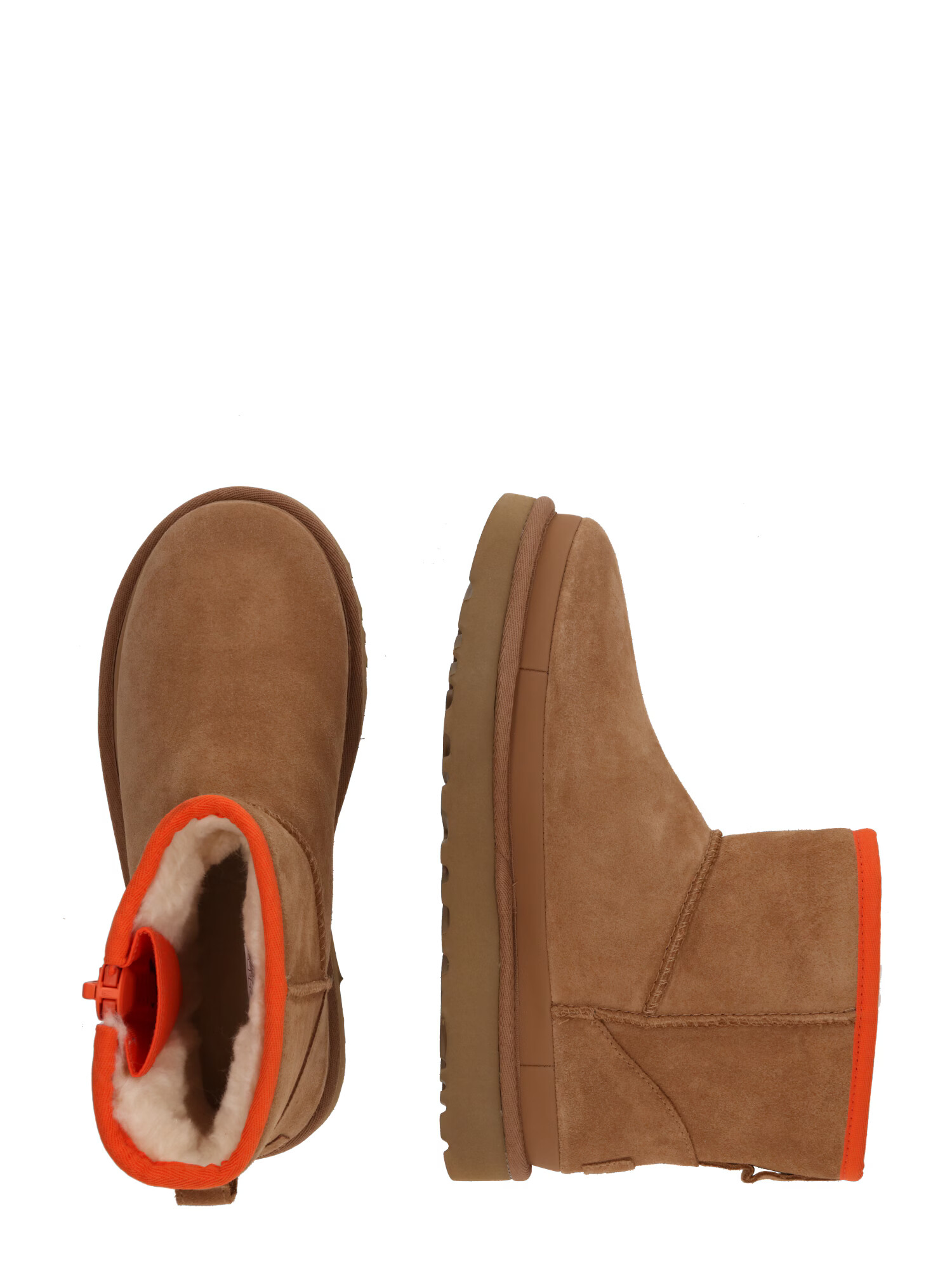 UGG Botine 'CLASSIC' maro deschis / roșu orange - Pled.ro