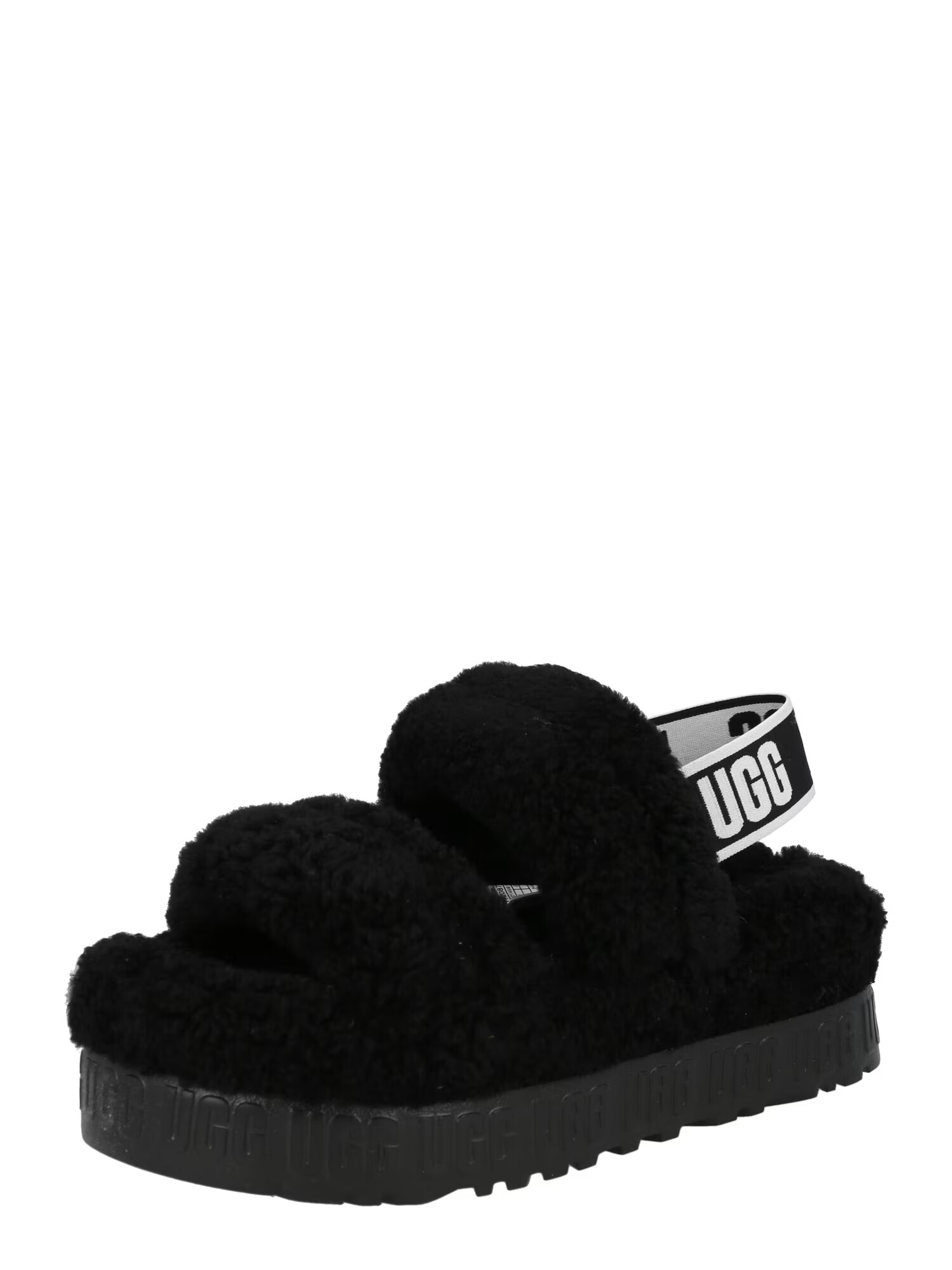 UGG Papuci de casă 'Fluffita' negru / alb - Pled.ro