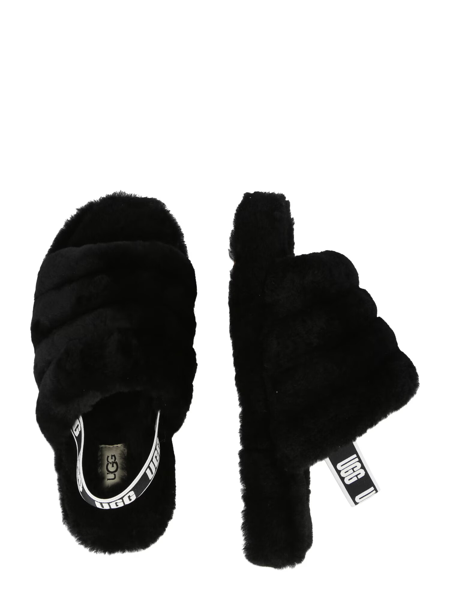 UGG Papuci de casă negru / alb - Pled.ro