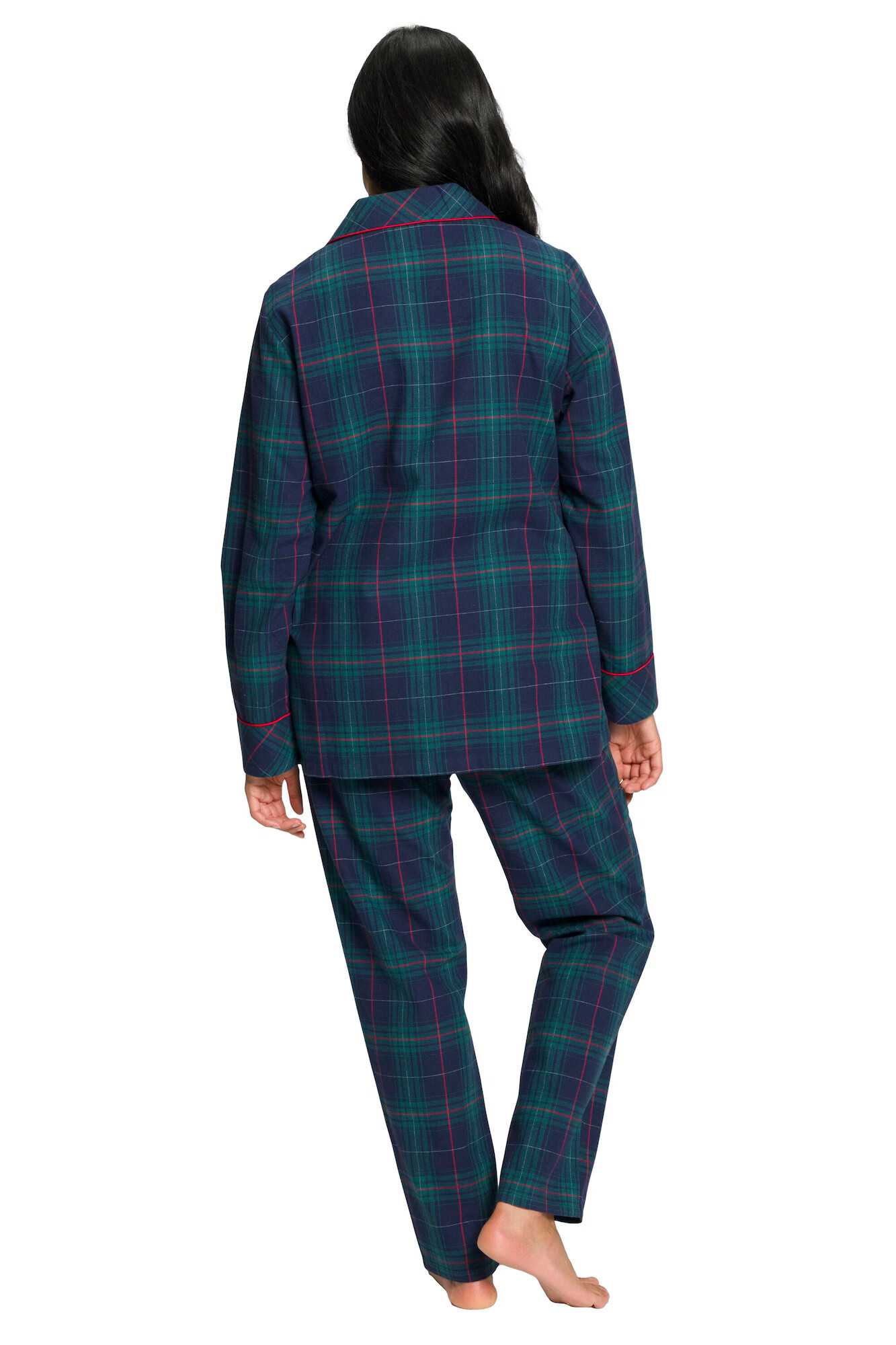 Ulla Popken Pijama indigo / verde petrol / roșu - Pled.ro