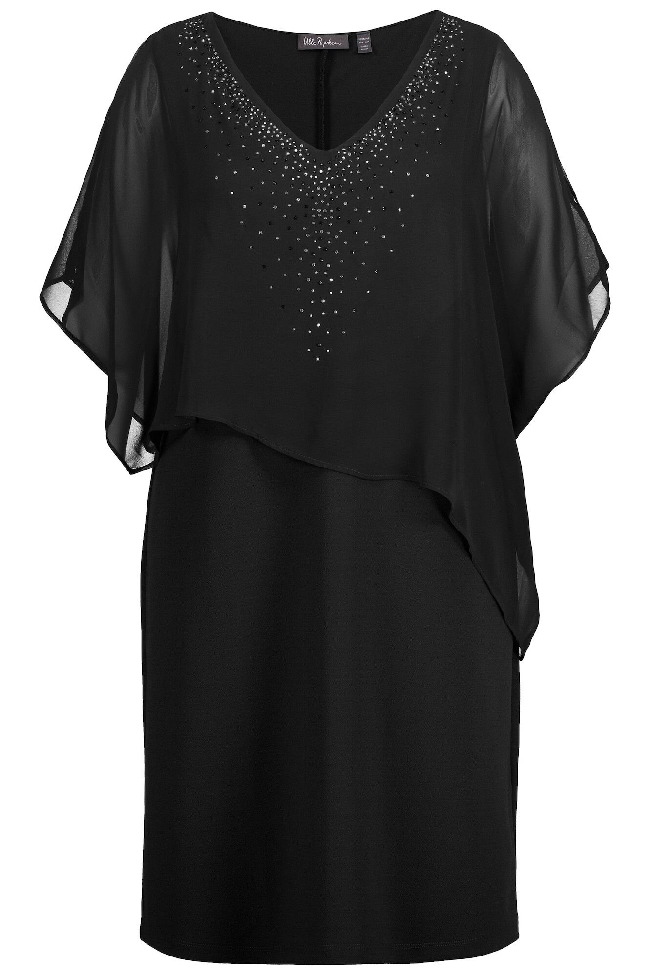 Ulla Popken Rochie de cocktail negru / argintiu - Pled.ro