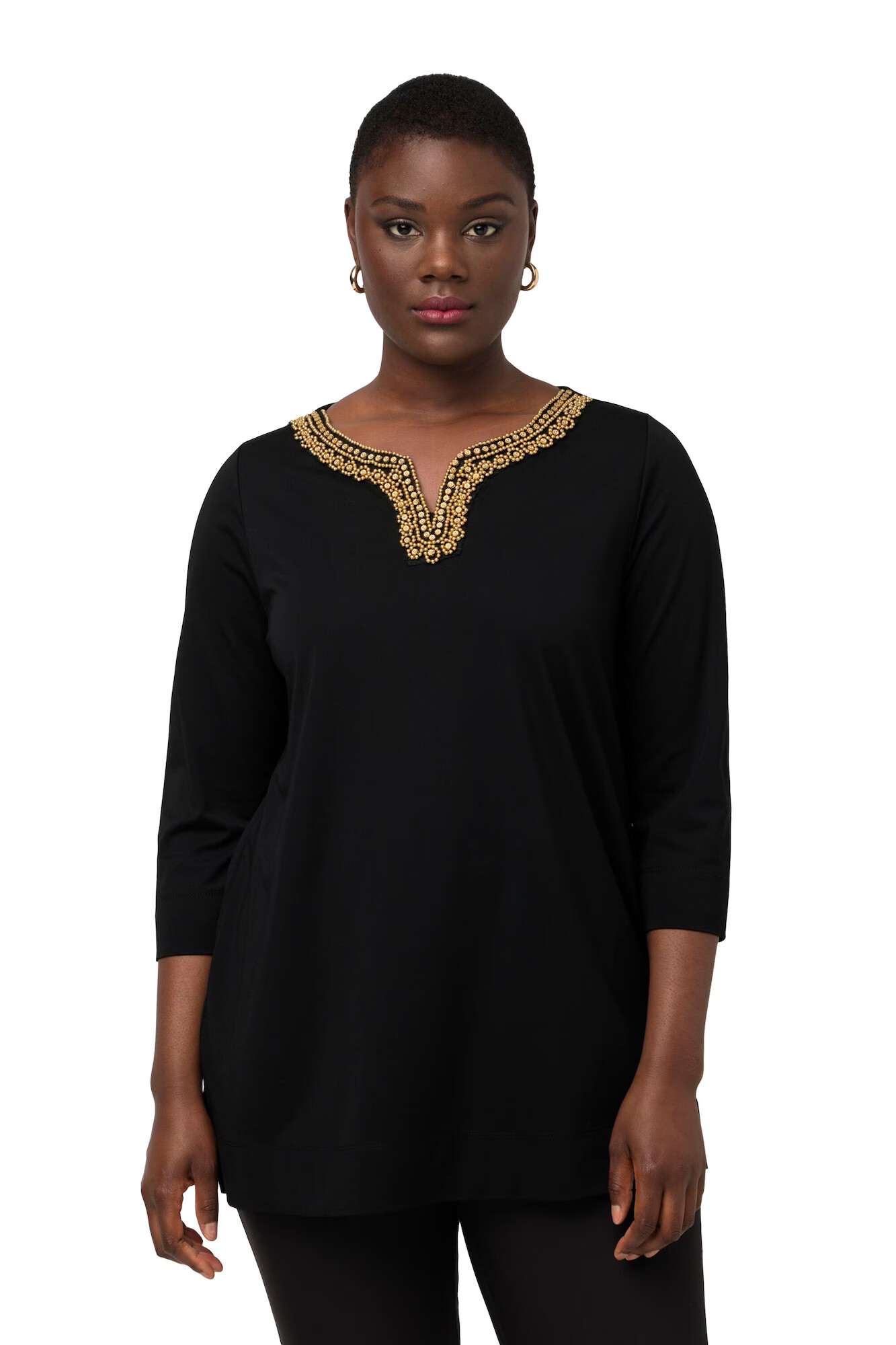 Ulla Popken Tricou auriu / negru - Pled.ro