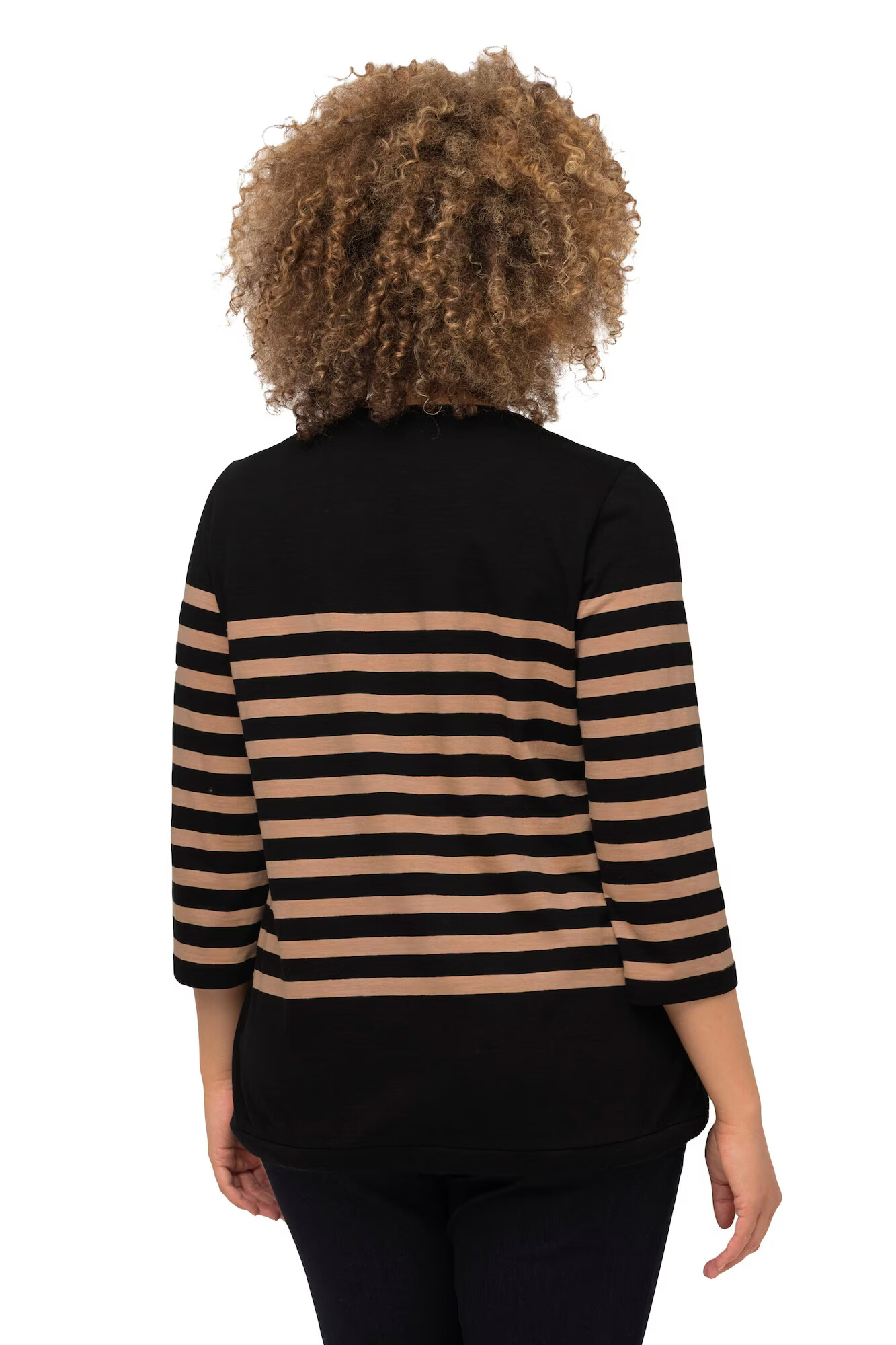 Ulla Popken Tricou bej / negru - Pled.ro