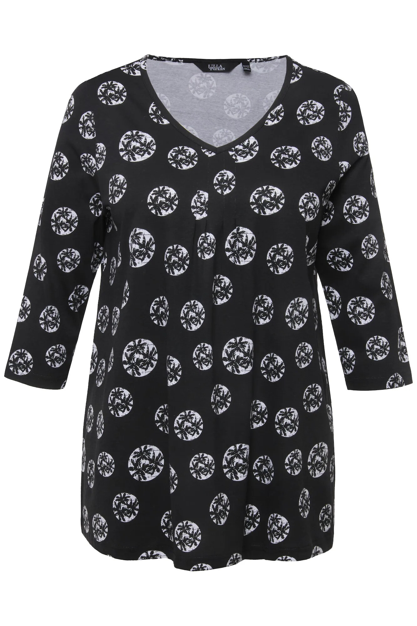 Ulla Popken Tricou negru / alb - Pled.ro