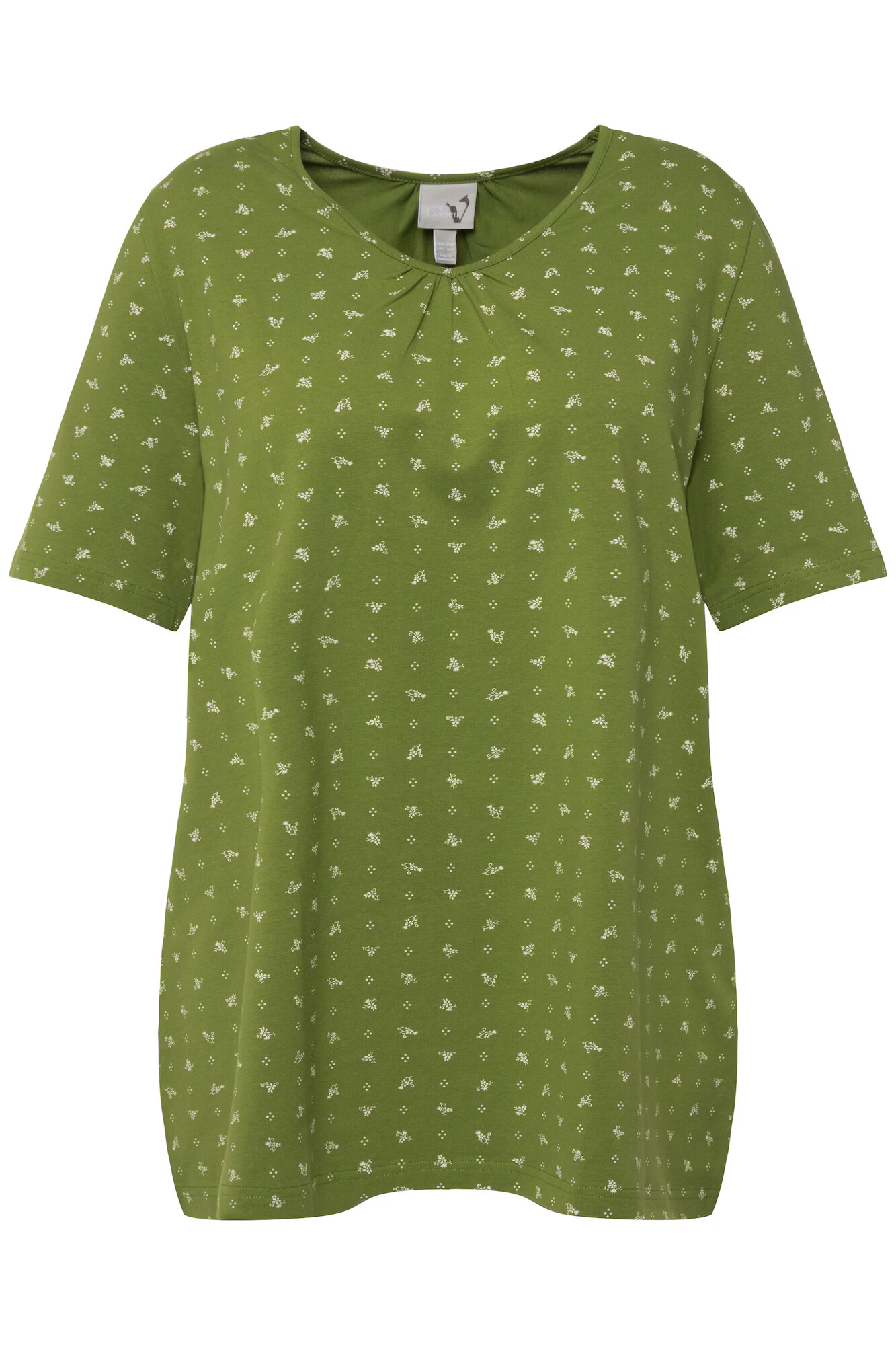 Ulla Popken Tricou verde măr / alb - Pled.ro