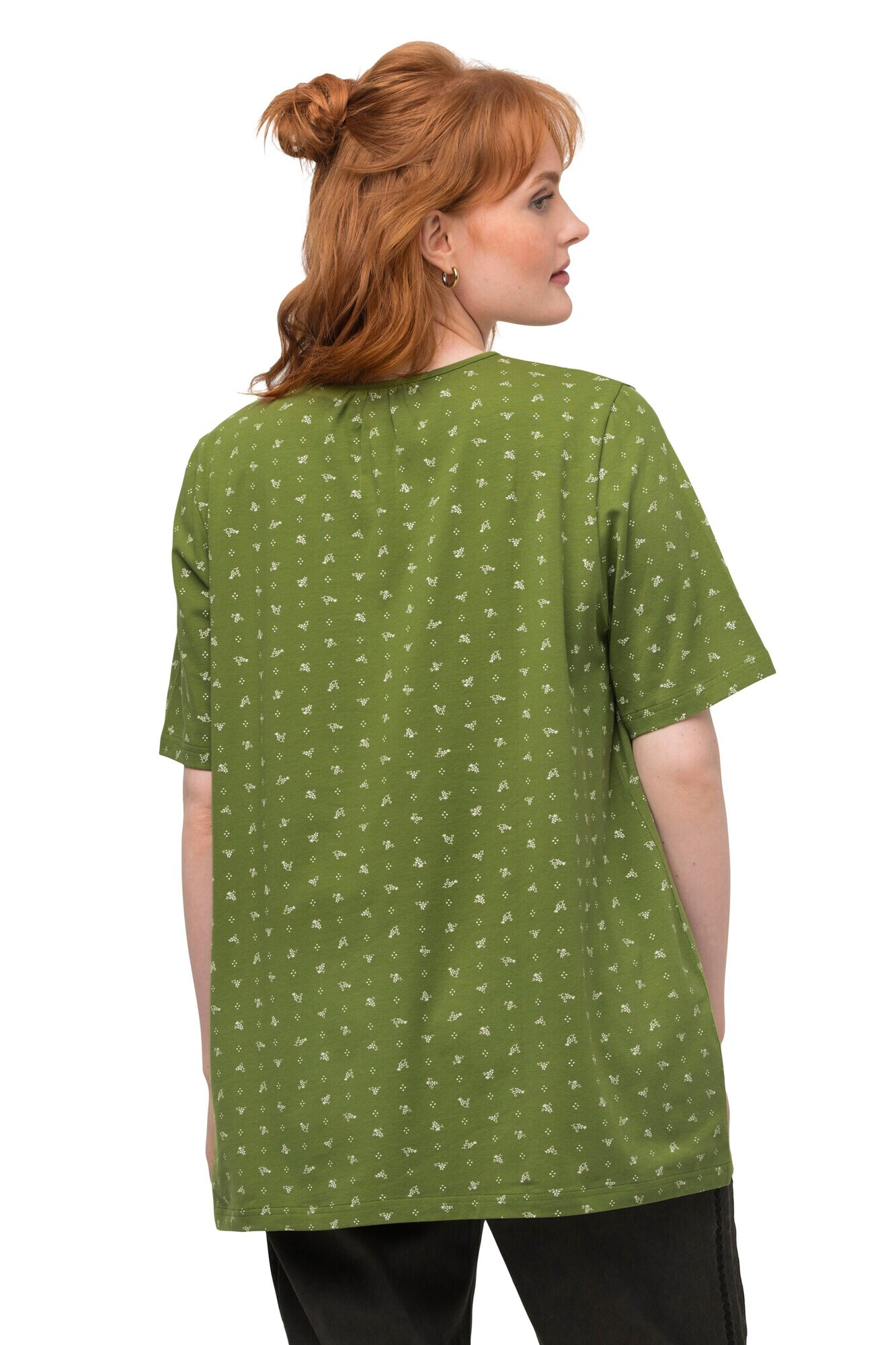 Ulla Popken Tricou verde măr / alb - Pled.ro