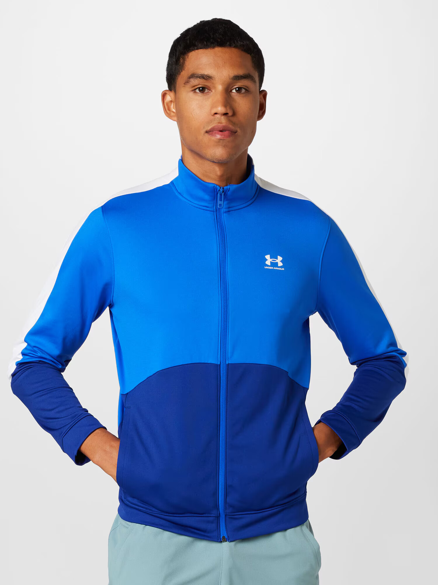 UNDER ARMOUR Bluză cu fermoar sport albastru / albastru închis / alb - Pled.ro