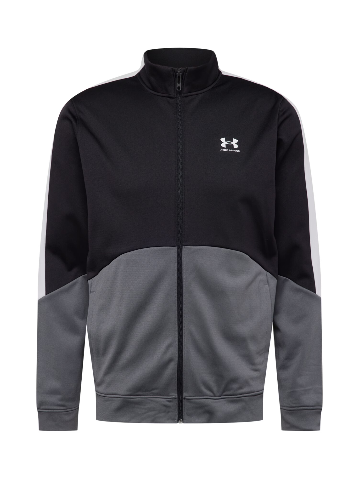 UNDER ARMOUR Bluză cu fermoar sport gri / negru / alb - Pled.ro