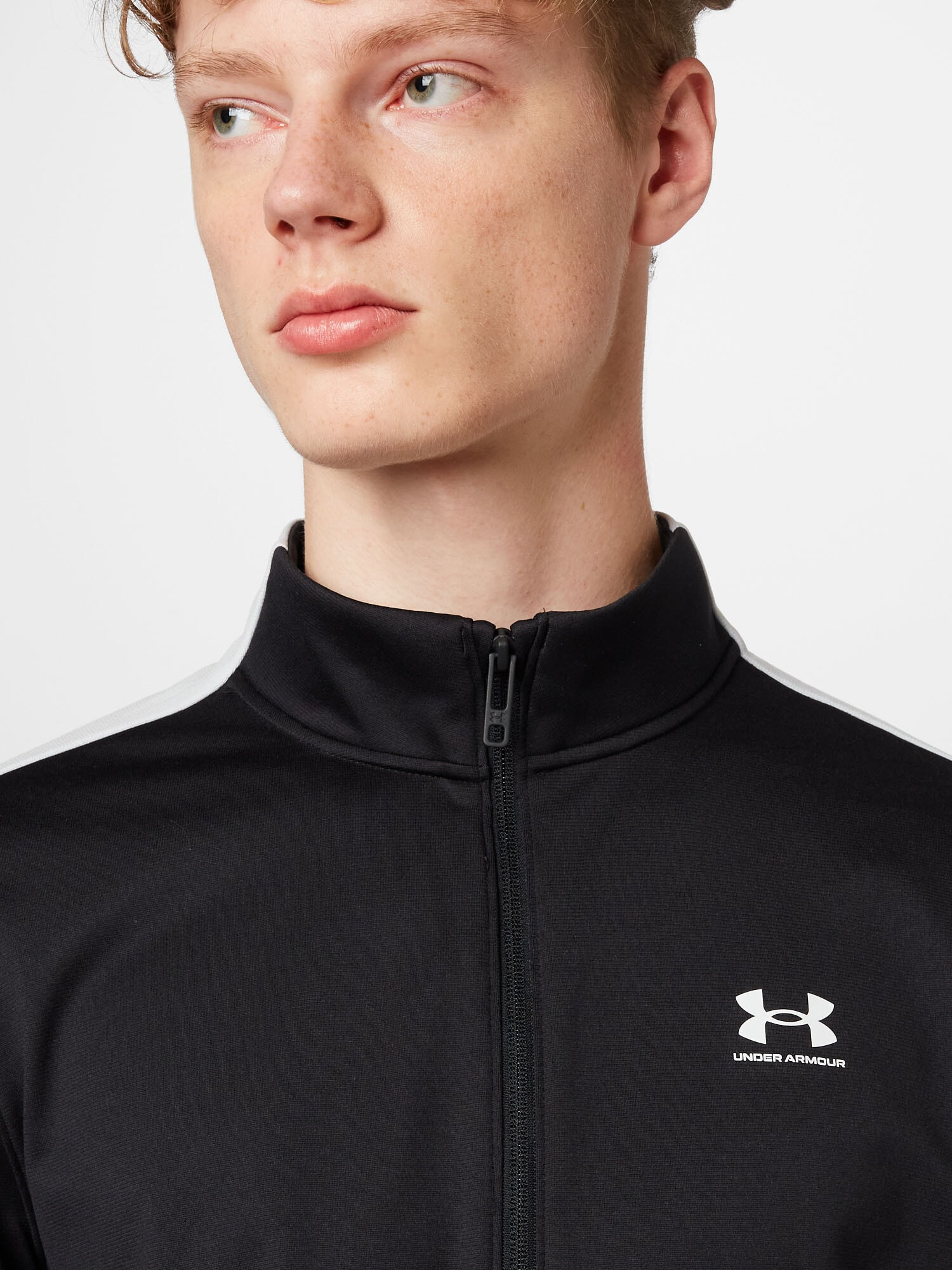 UNDER ARMOUR Bluză cu fermoar sport gri / negru / alb - Pled.ro