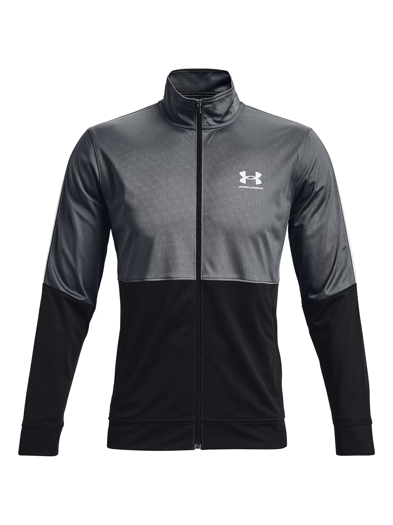 UNDER ARMOUR Bluză cu fermoar sport gri închis / negru / alb - Pled.ro