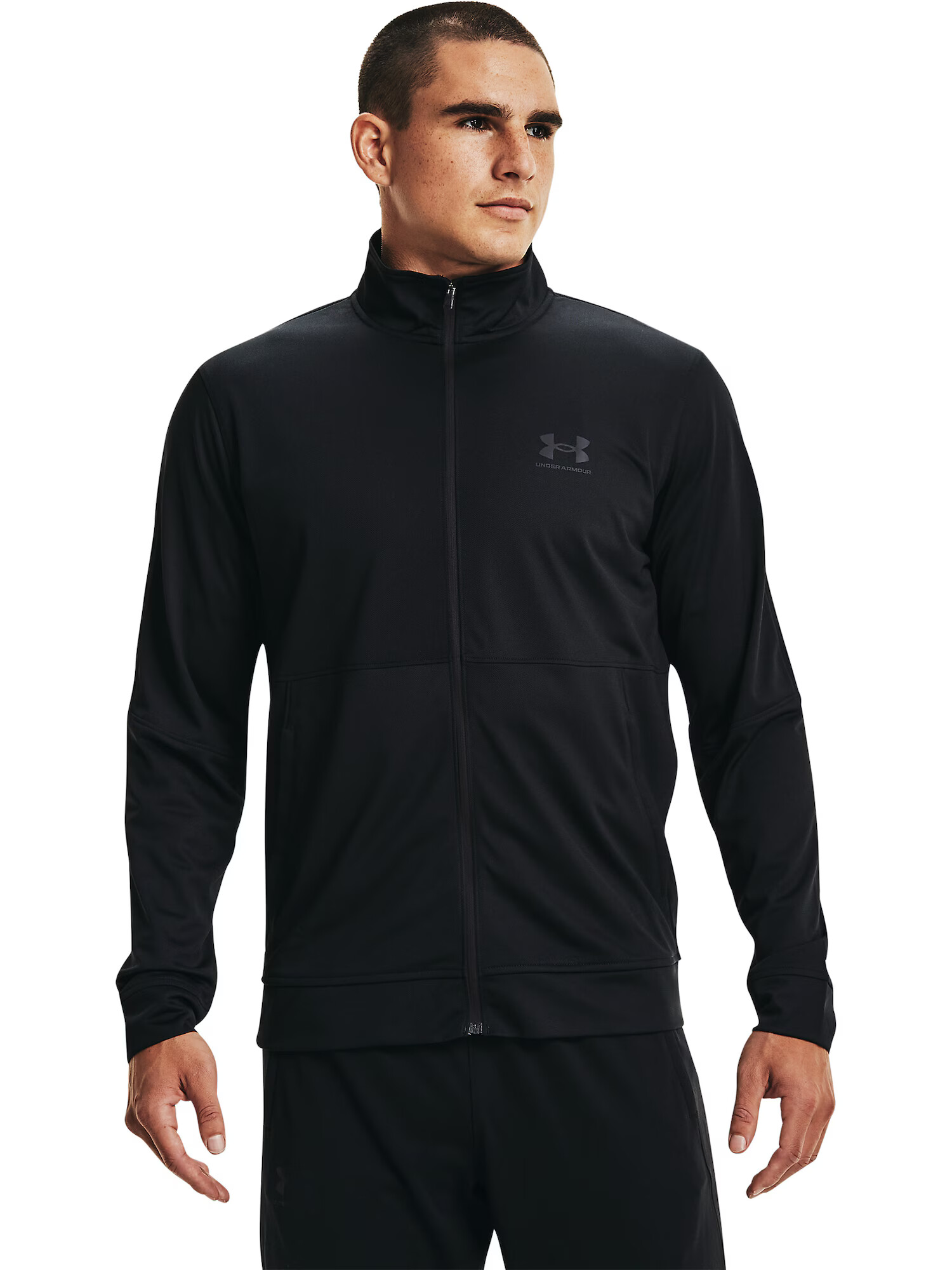 UNDER ARMOUR Bluză cu fermoar sport gri piatră / negru - Pled.ro