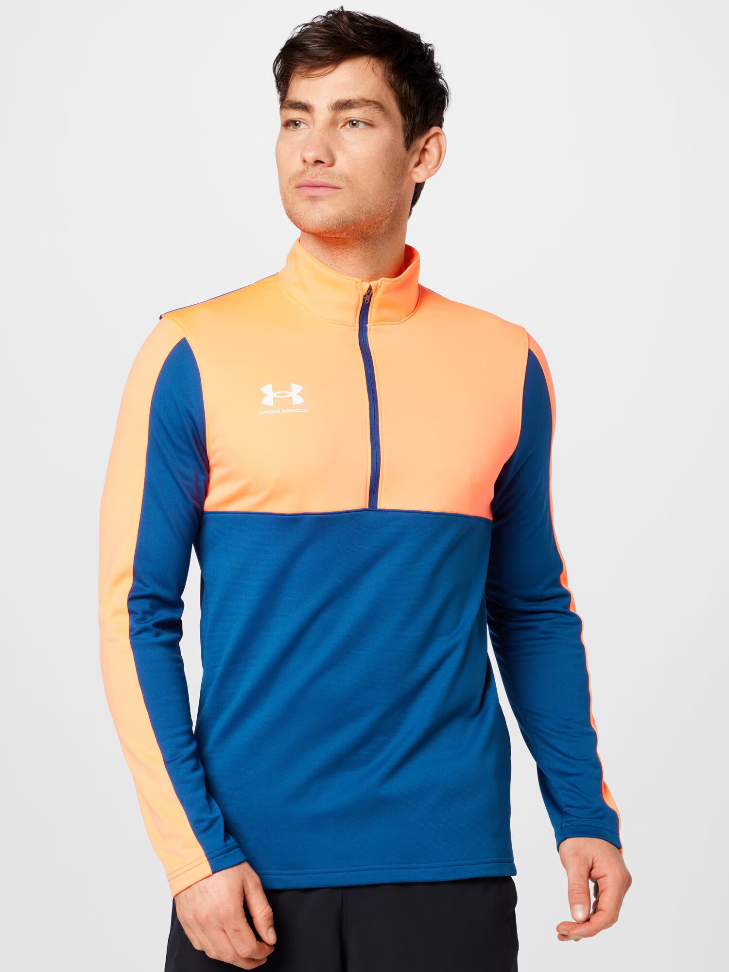 UNDER ARMOUR Tricou funcțional 'Challenger' albastru / portocaliu / alb - Pled.ro