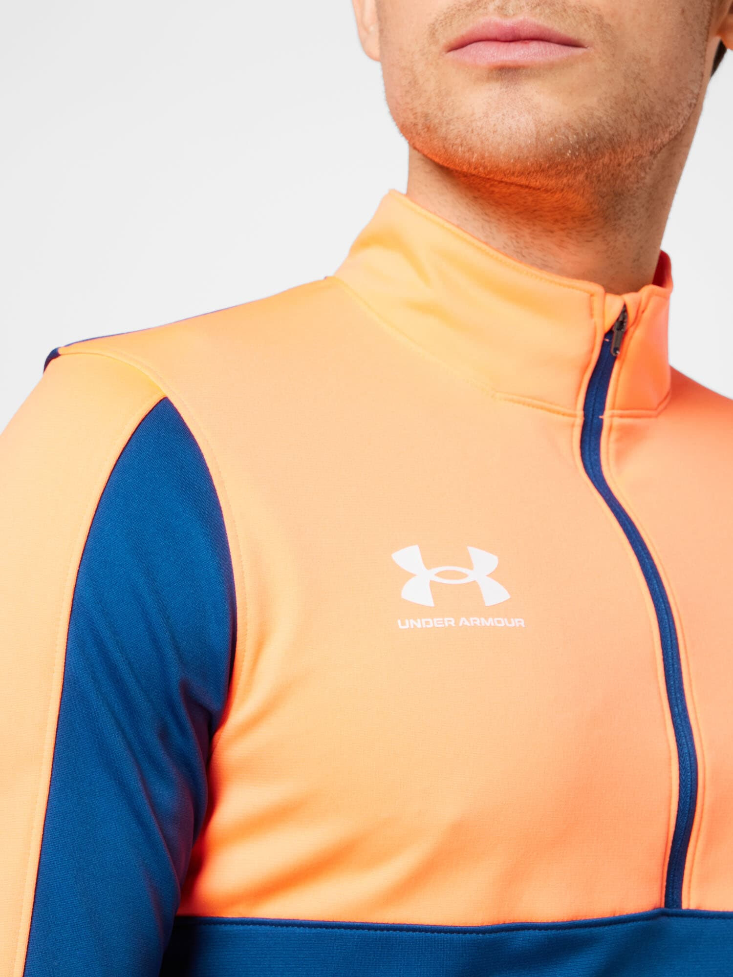 UNDER ARMOUR Tricou funcțional 'Challenger' albastru / portocaliu / alb - Pled.ro