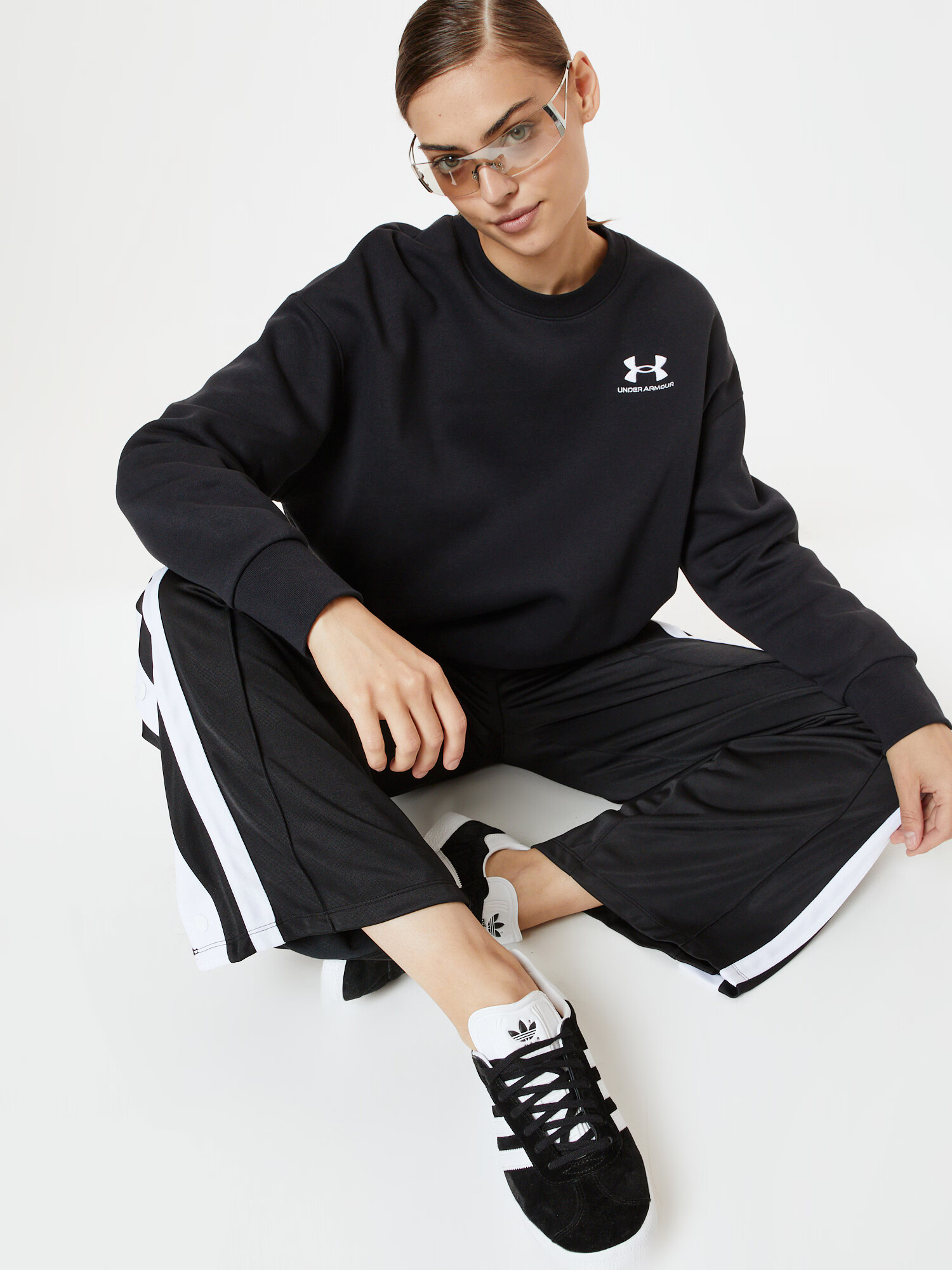 UNDER ARMOUR Hanorac sport 'Essential' negru / alb - Pled.ro