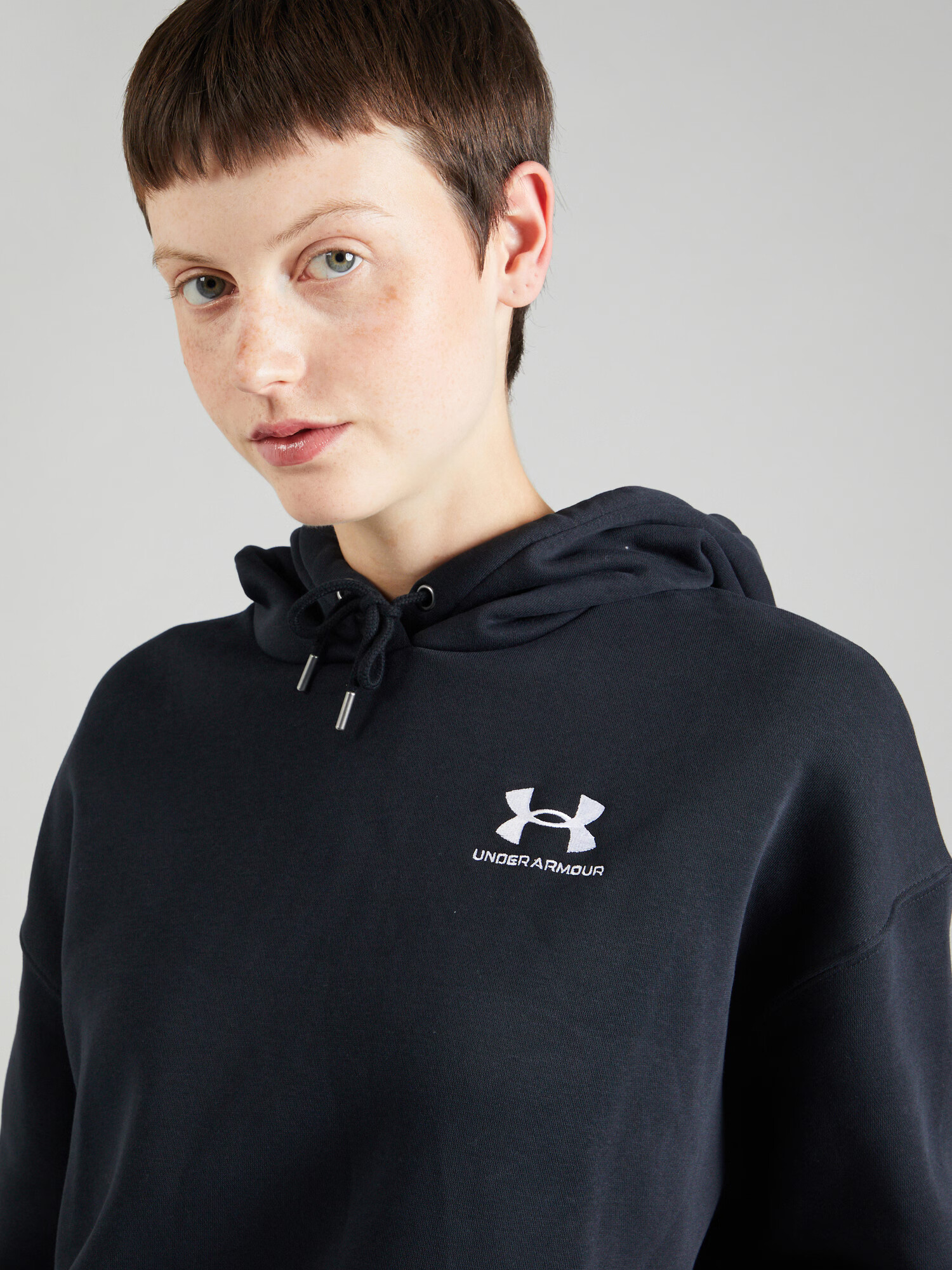 UNDER ARMOUR Hanorac sport 'Essential' negru / alb - Pled.ro