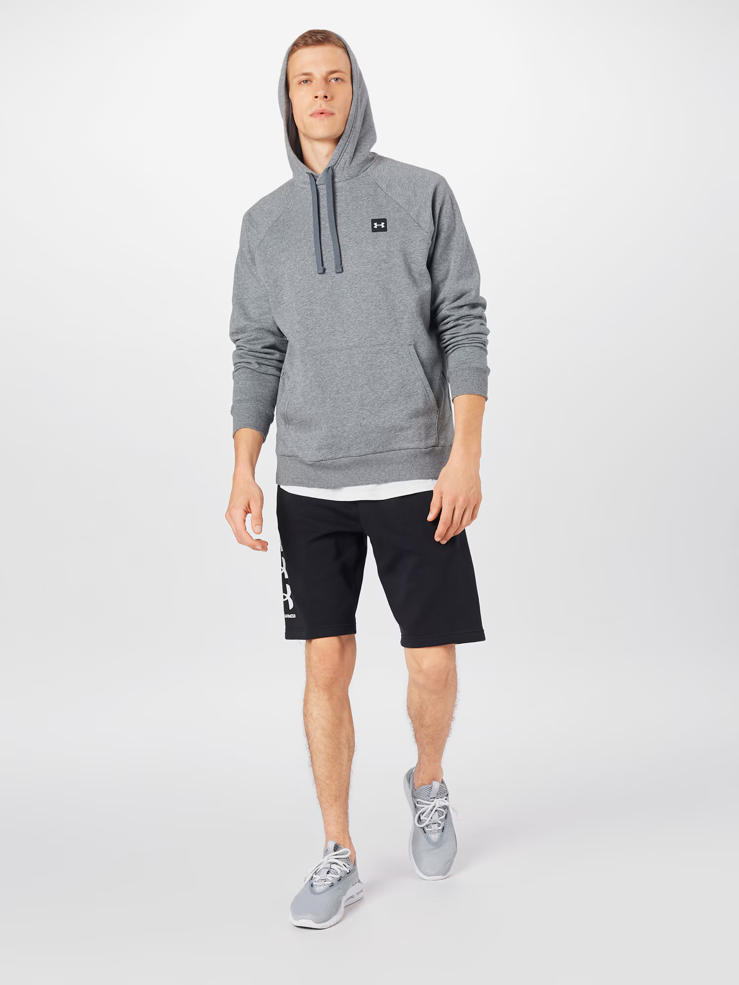 UNDER ARMOUR Hanorac sport 'Rival' gri amestecat / negru - Pled.ro