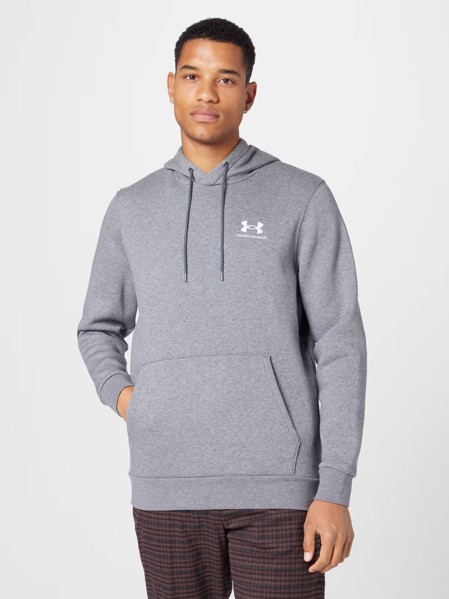 UNDER ARMOUR Hanorac sport 'Essential' gri închis / alb - Pled.ro