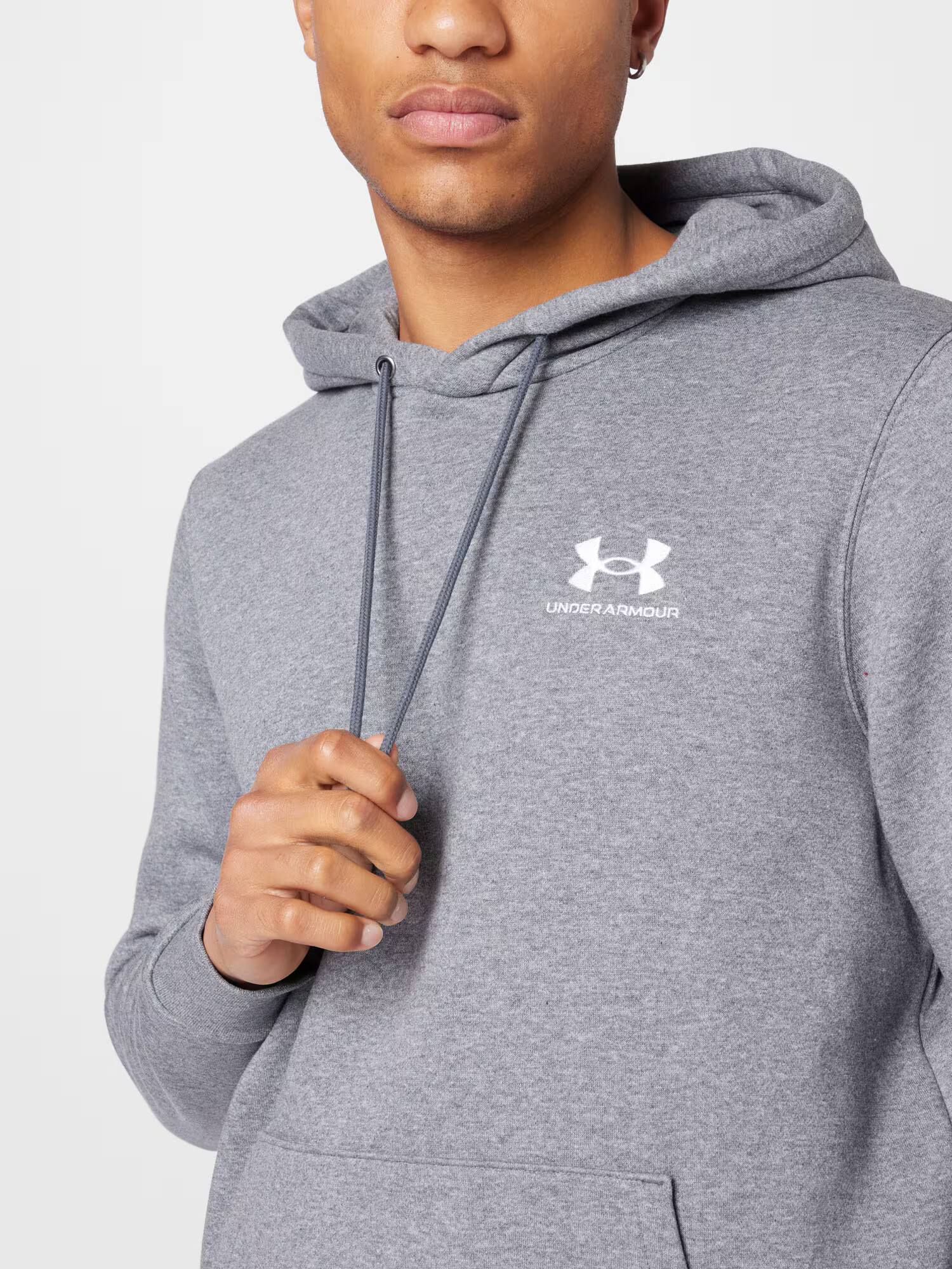 UNDER ARMOUR Hanorac sport 'Essential' gri închis / alb - Pled.ro