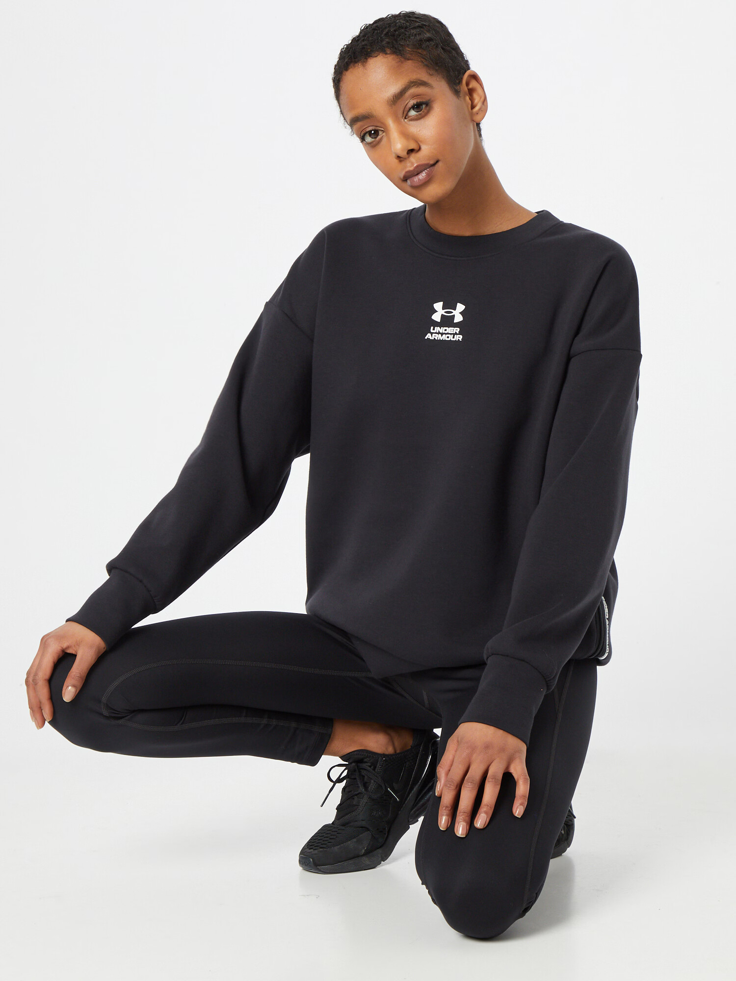 UNDER ARMOUR Hanorac sport negru / alb - Pled.ro