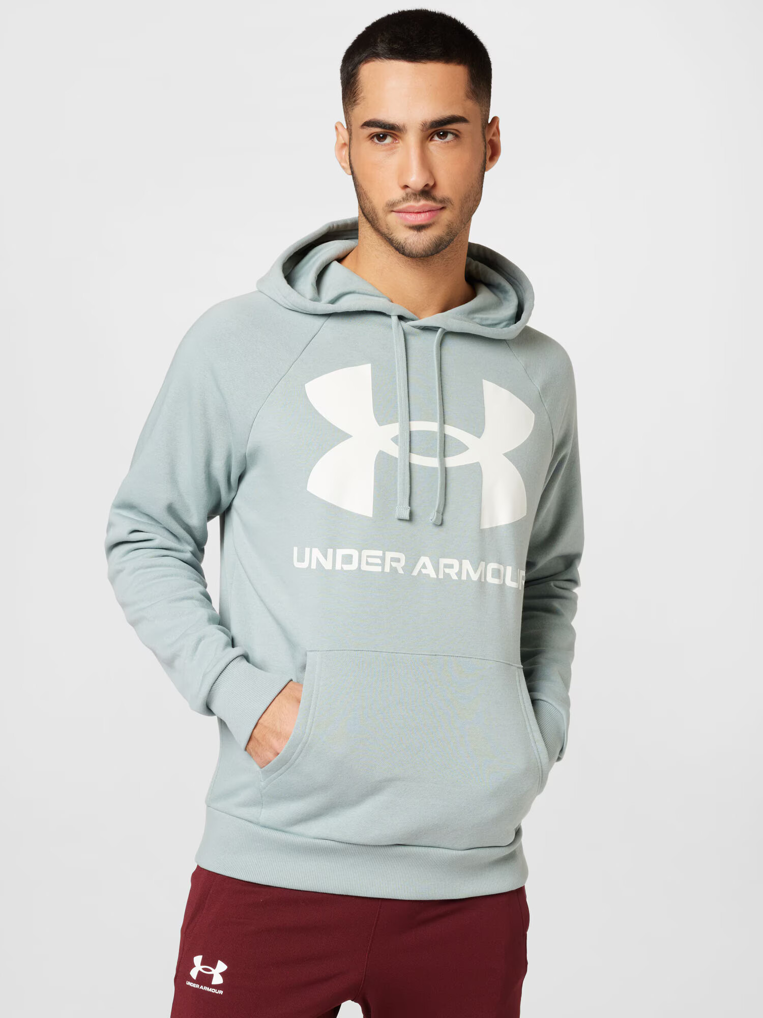 UNDER ARMOUR Hanorac sport 'Rival' verde mentă / alb - Pled.ro