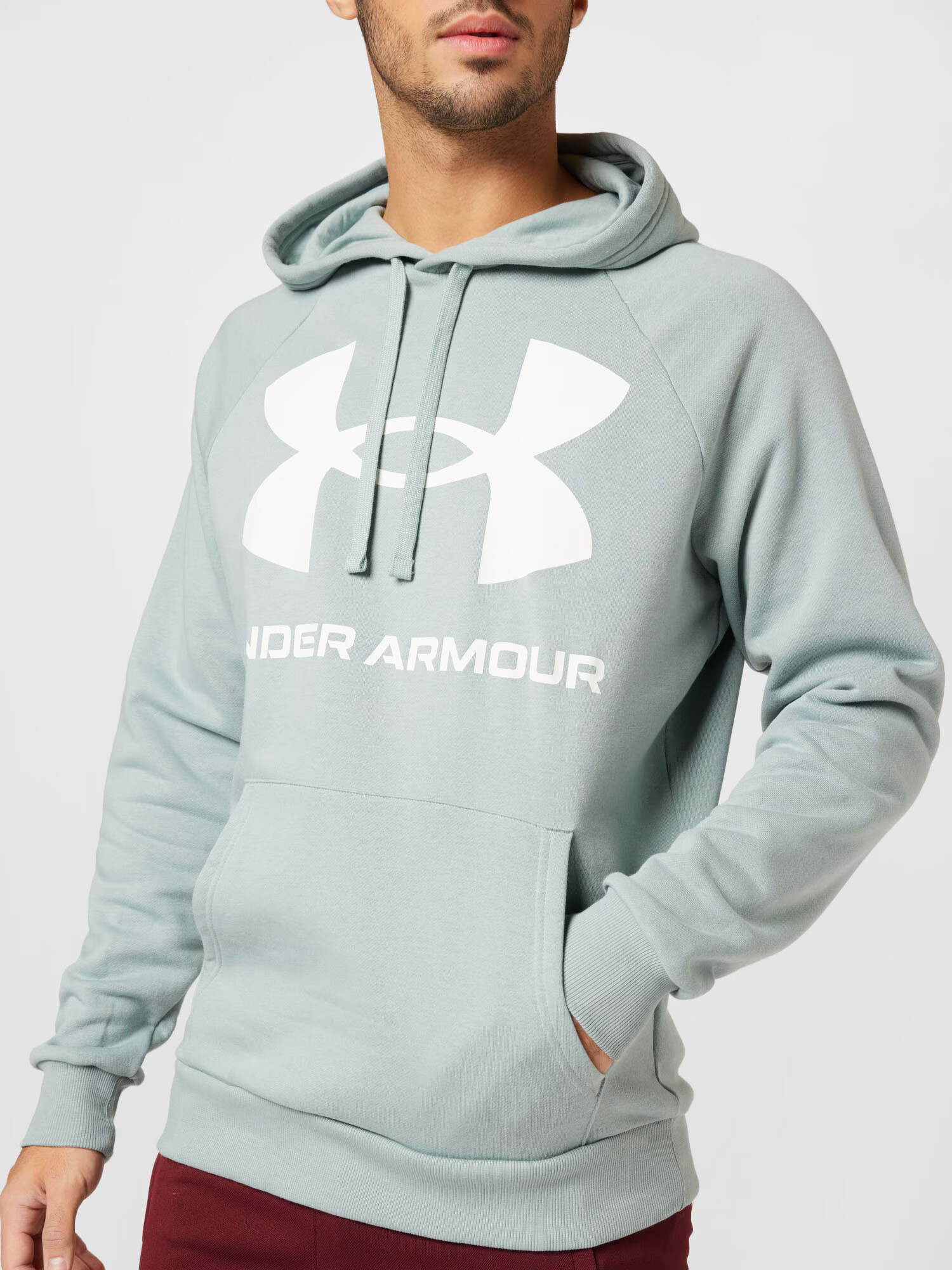 UNDER ARMOUR Hanorac sport 'Rival' verde mentă / alb - Pled.ro