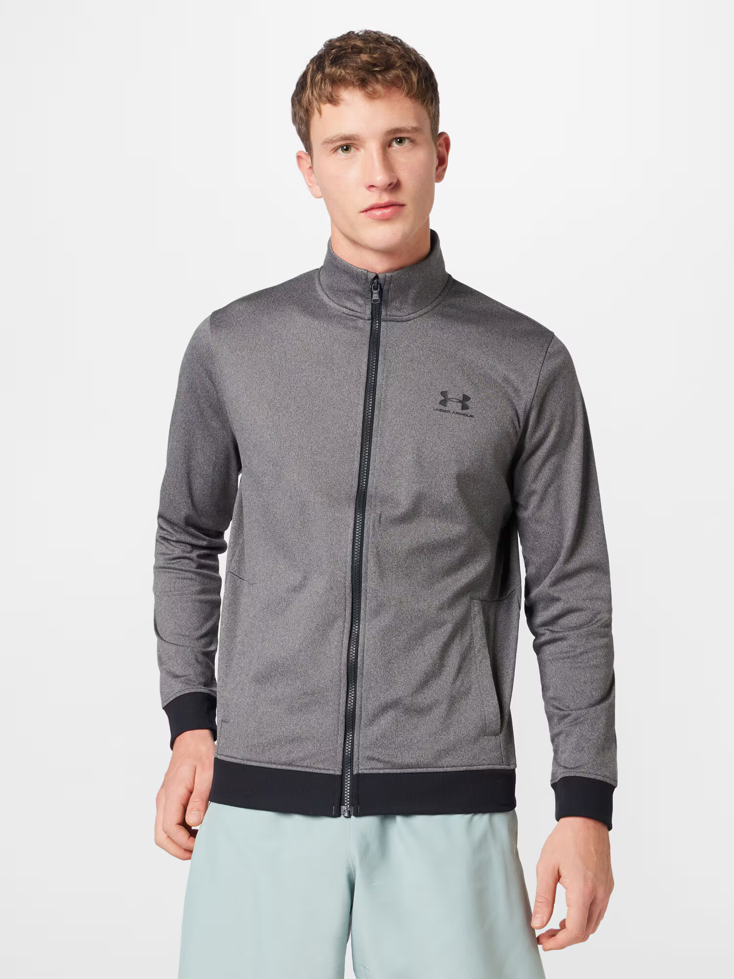 UNDER ARMOUR Bluză cu fermoar sport gri amestecat / negru - Pled.ro