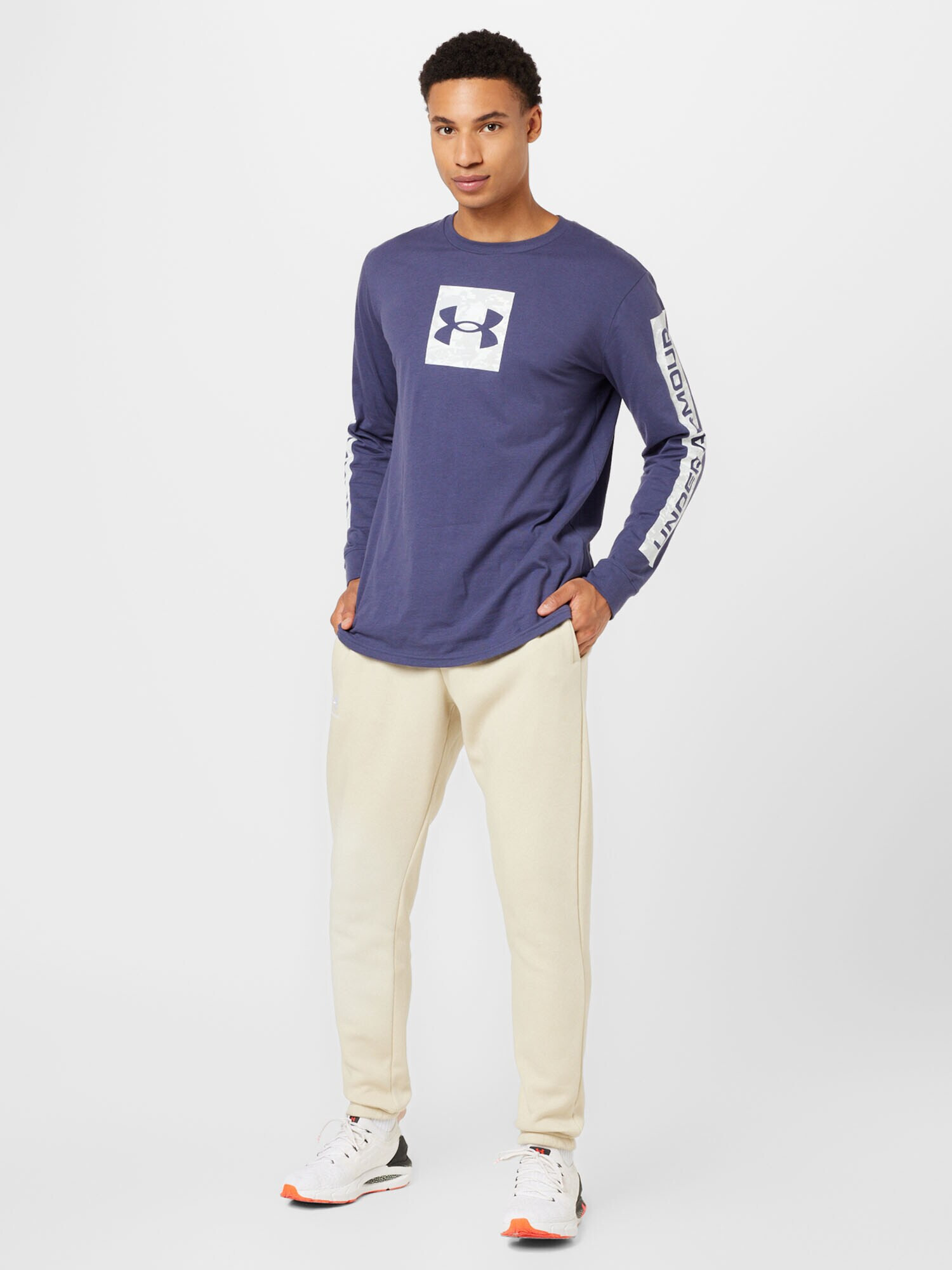 UNDER ARMOUR Pantaloni sport alb / alb murdar - Pled.ro