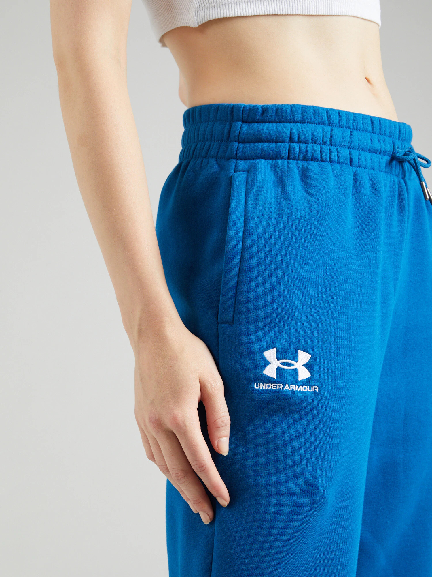 UNDER ARMOUR Pantaloni sport 'Essential' albastru / alb - Pled.ro