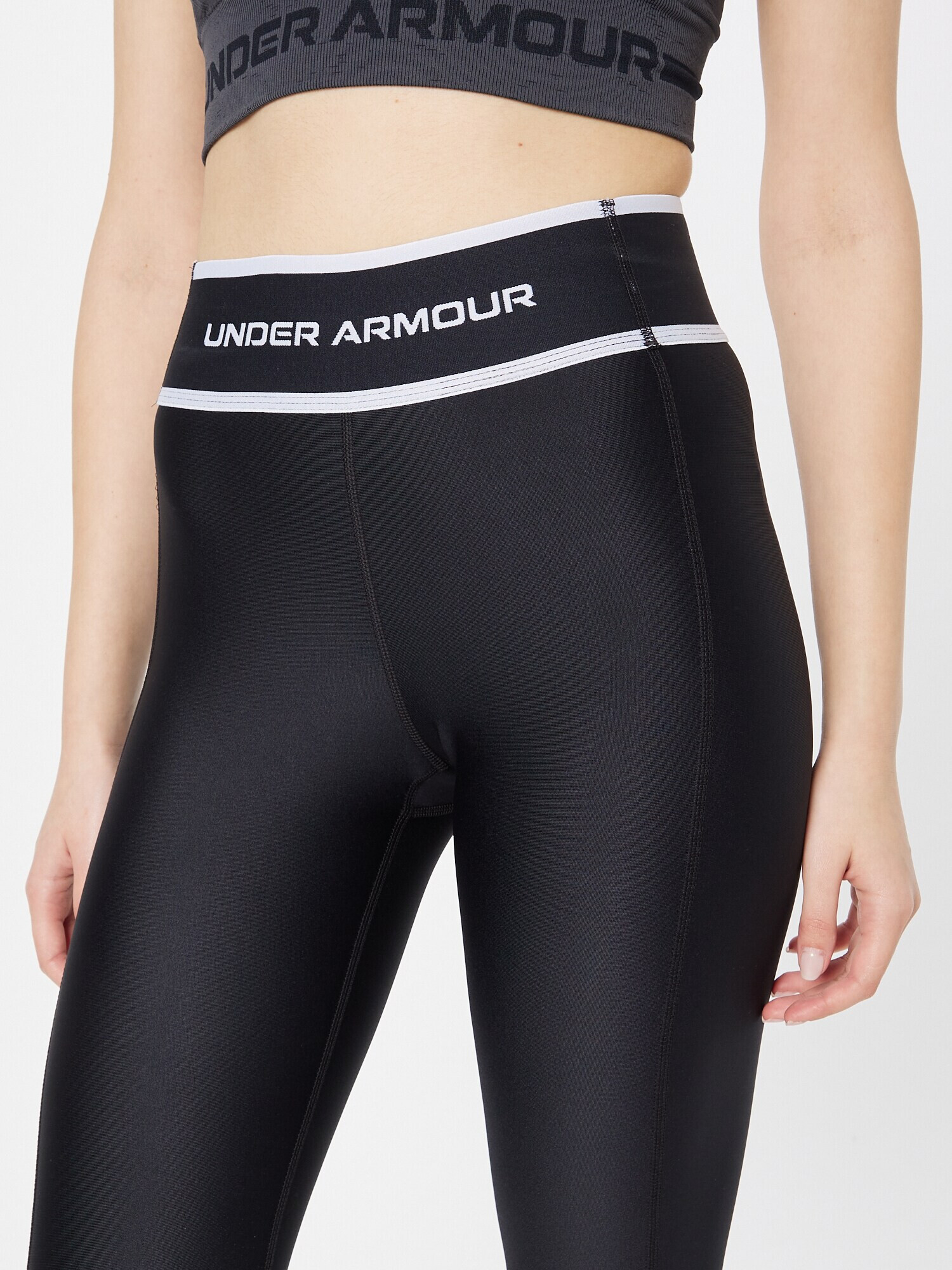 UNDER ARMOUR Pantaloni sport 'HeatGear' negru / alb - Pled.ro