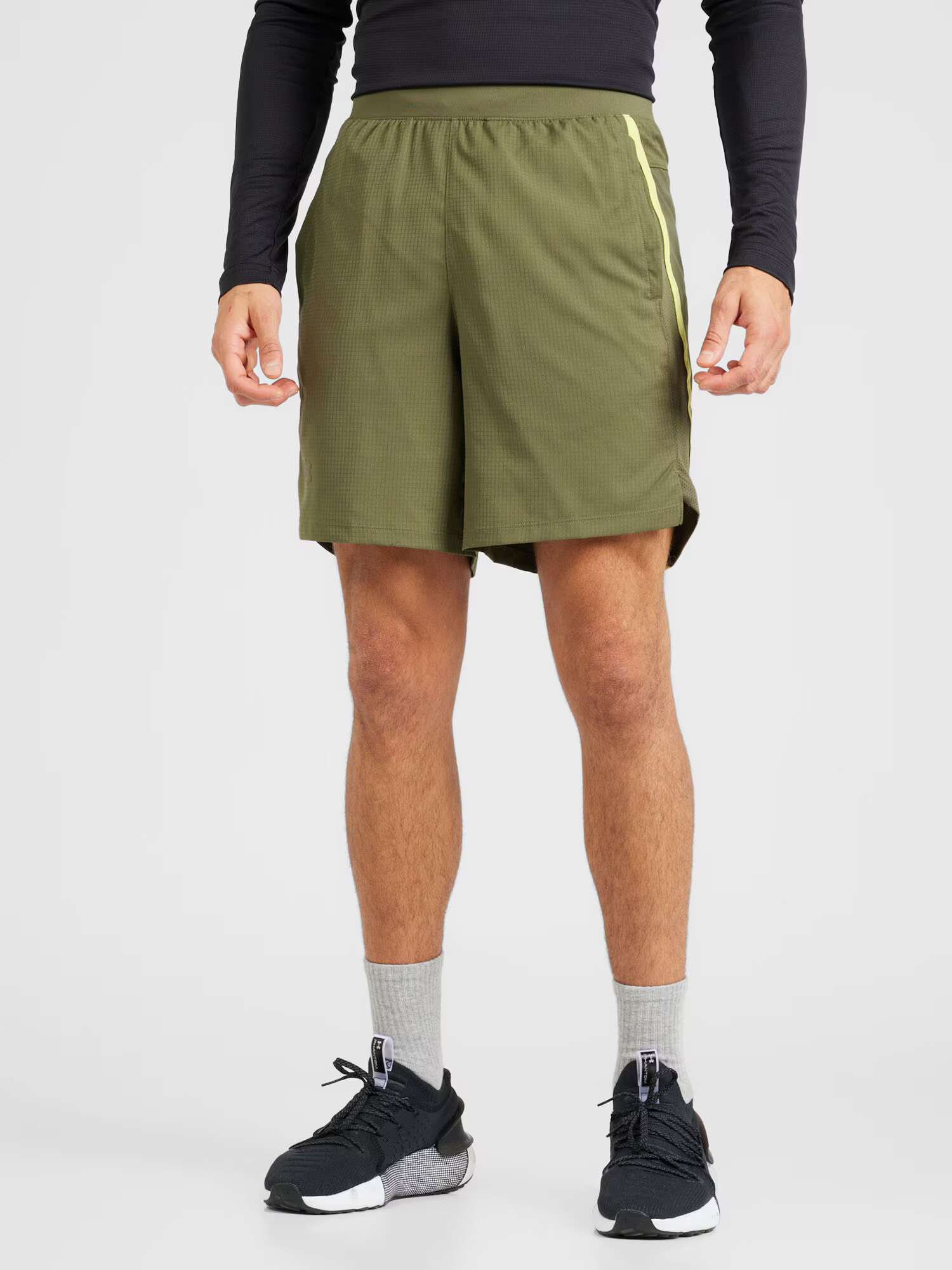 UNDER ARMOUR Pantaloni sport 'Launch 7' galben citron / oliv - Pled.ro