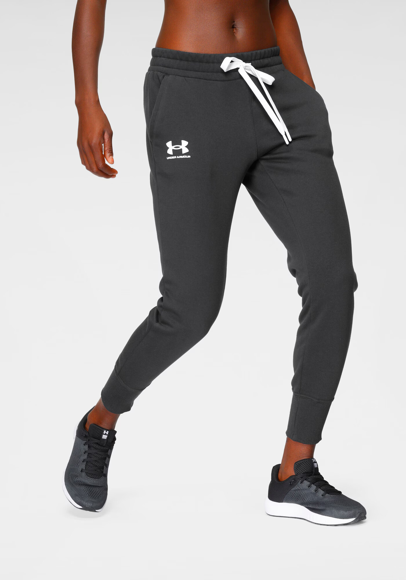 UNDER ARMOUR Pantaloni sport 'Rival' negru / alb - Pled.ro