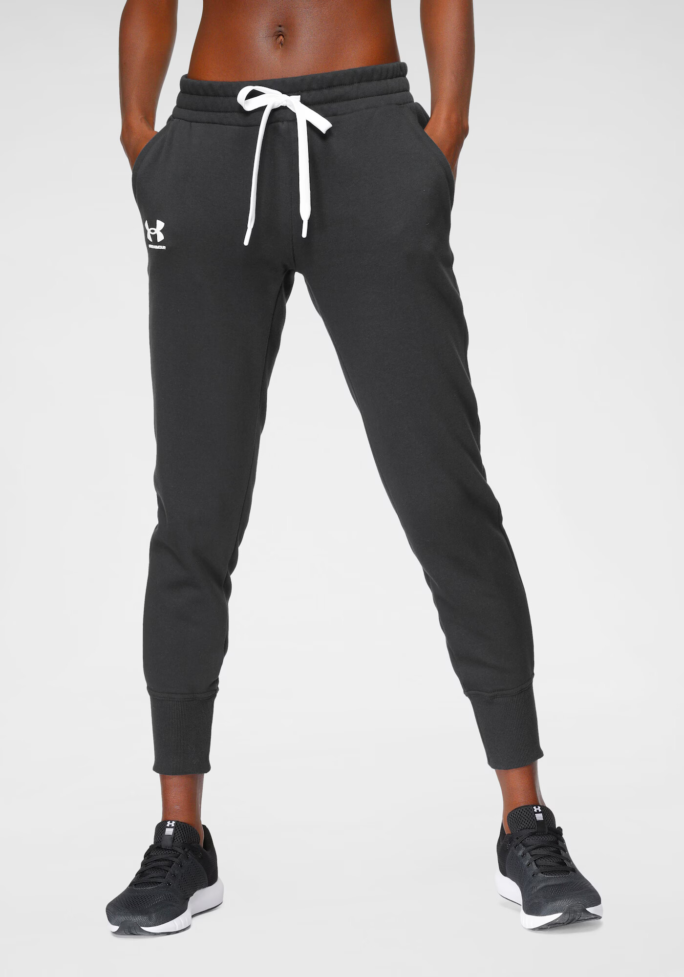 UNDER ARMOUR Pantaloni sport 'Rival' negru / alb - Pled.ro