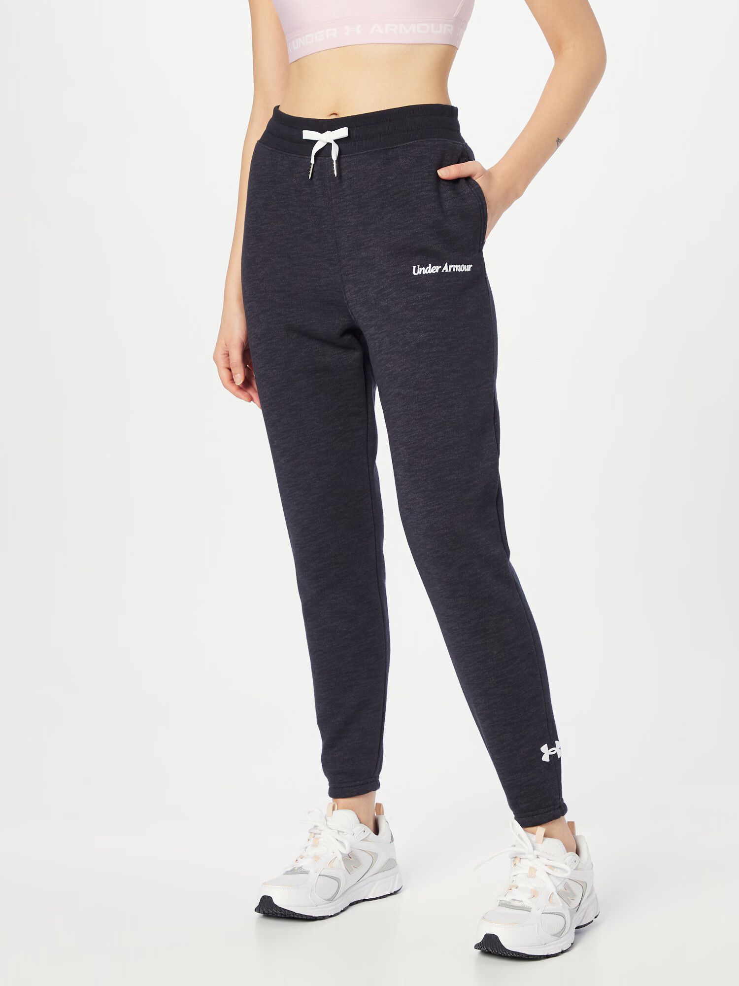 UNDER ARMOUR Pantaloni sport negru amestecat / alb - Pled.ro