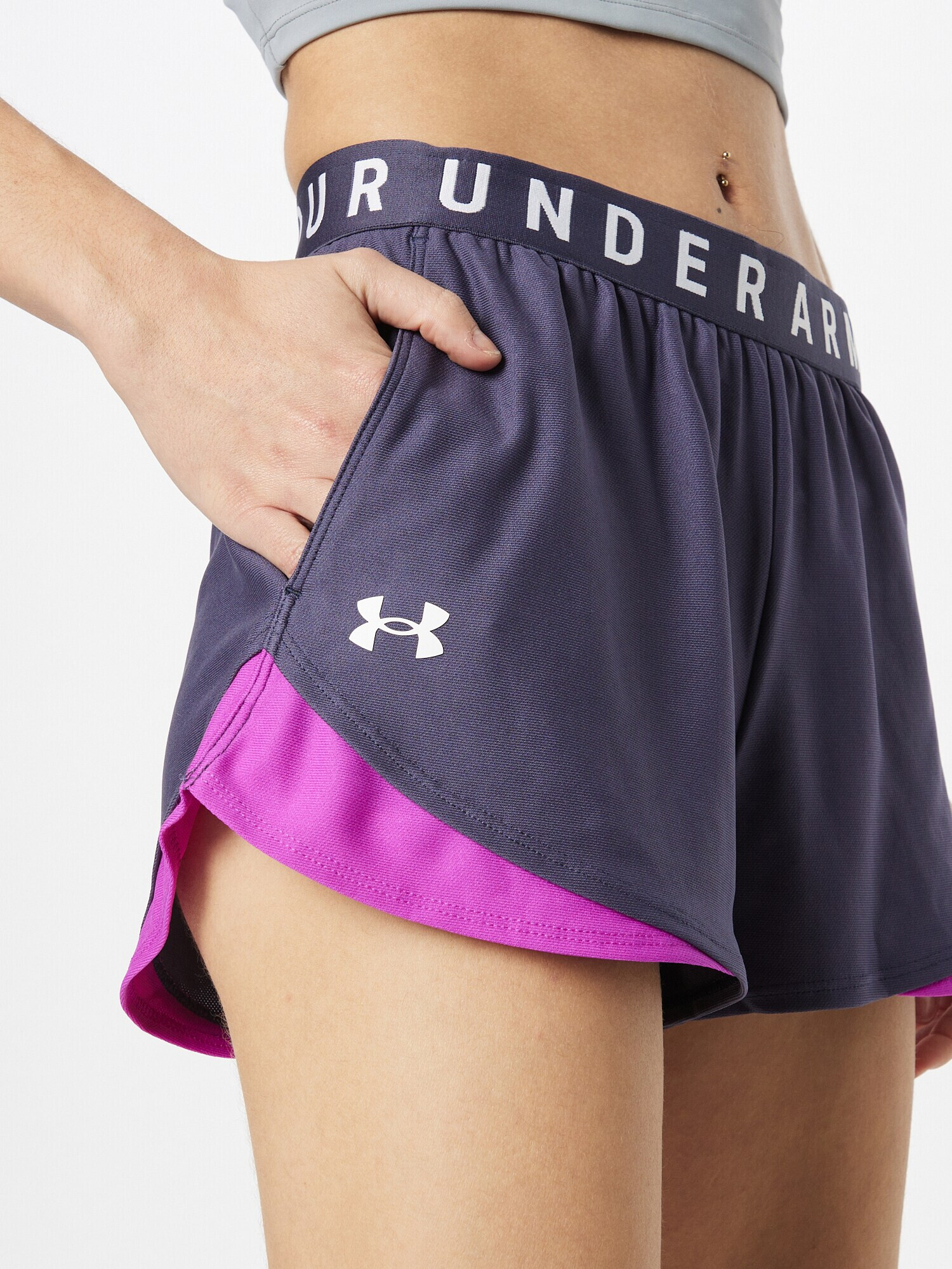 UNDER ARMOUR Pantaloni sport 'Play Up 3..0' gri grafit / mov închis / alb - Pled.ro