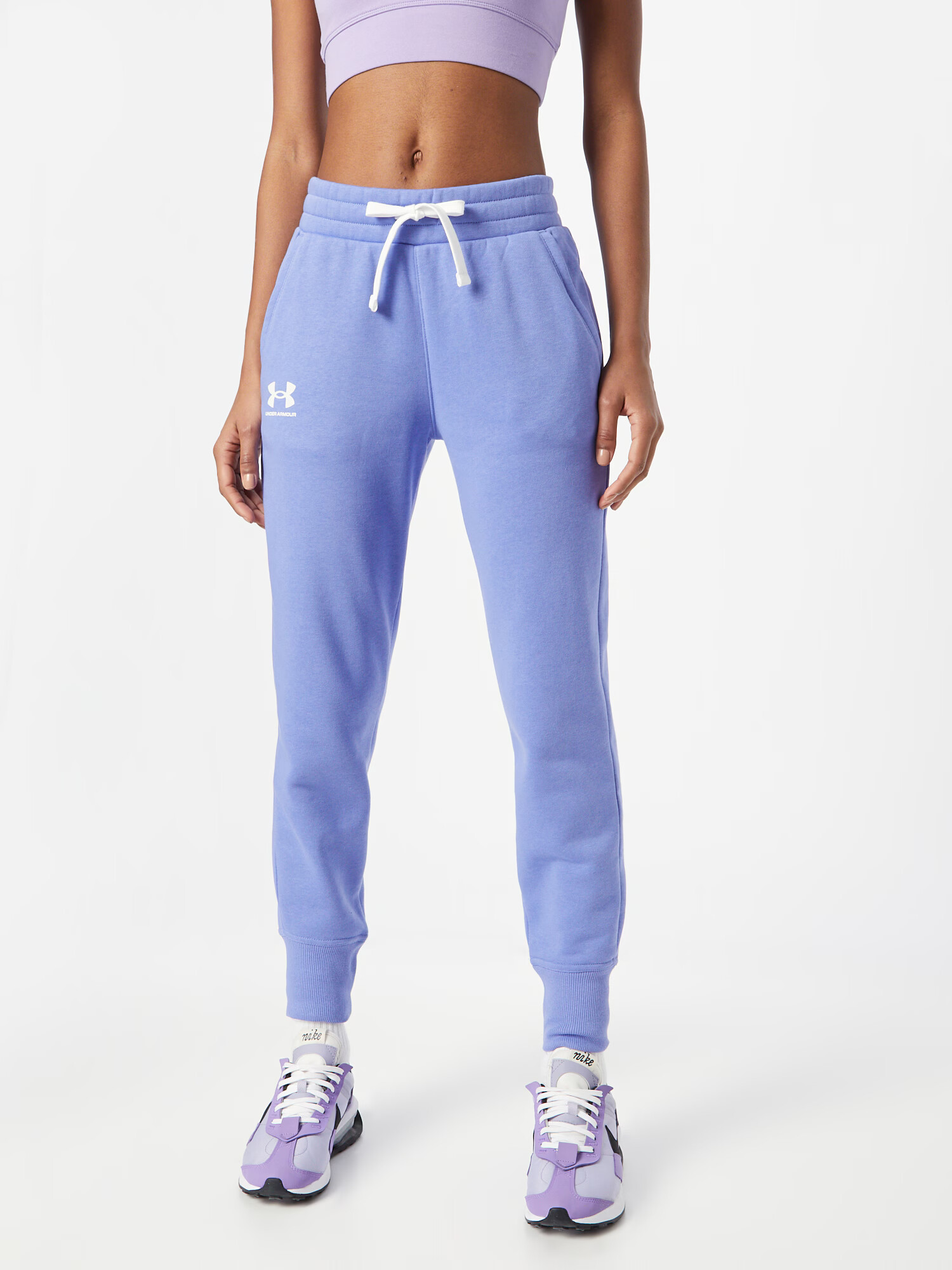 UNDER ARMOUR Pantaloni sport 'Rival' albastru deschis / alb - Pled.ro