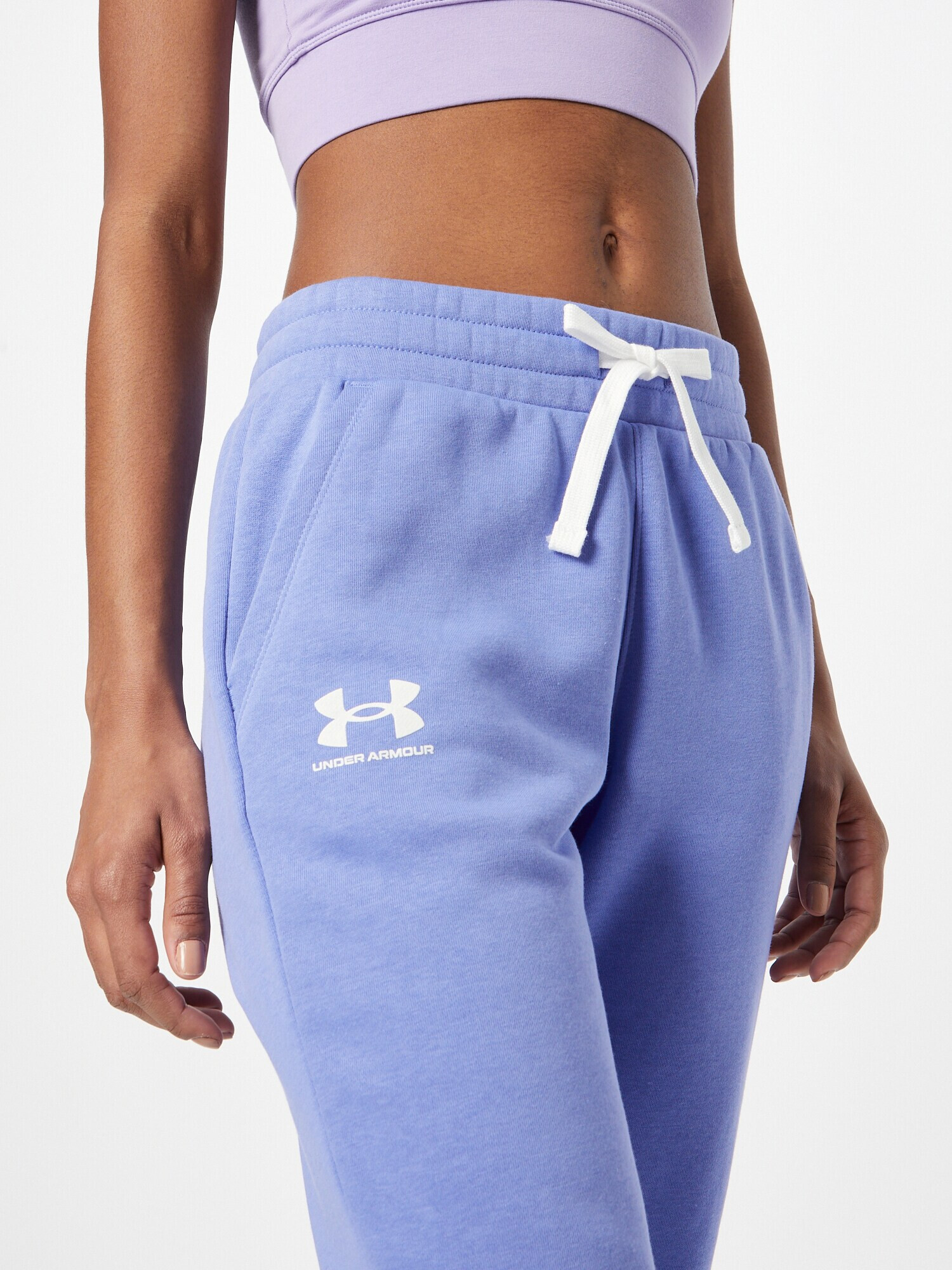 UNDER ARMOUR Pantaloni sport 'Rival' albastru deschis / alb - Pled.ro