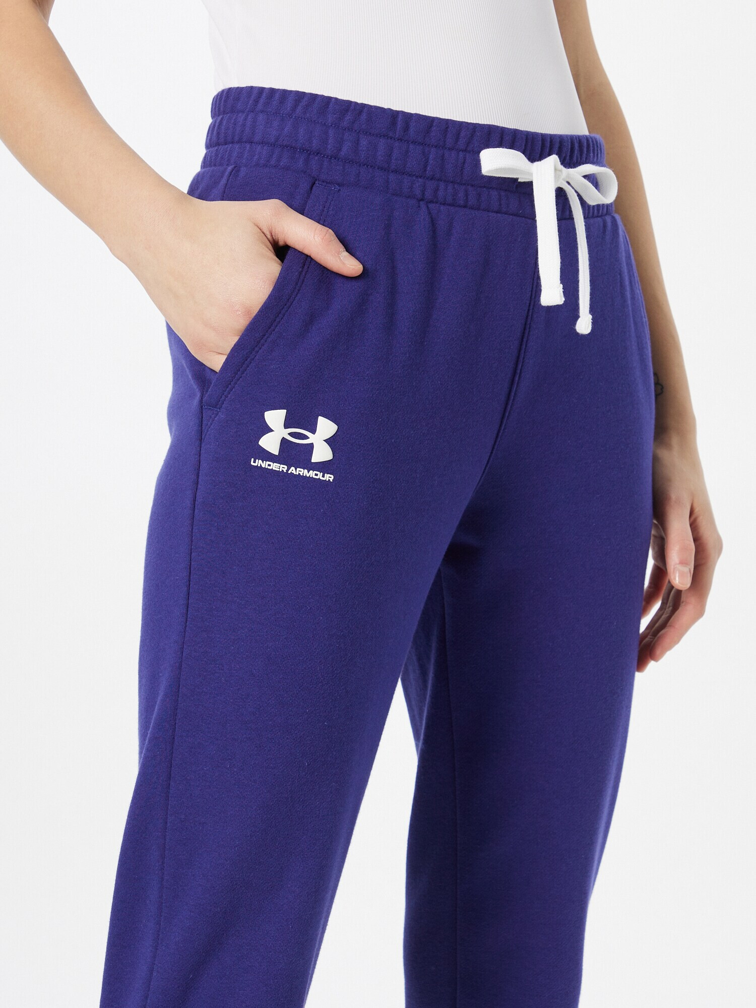 UNDER ARMOUR Pantaloni sport 'Rival' bleumarin / alb - Pled.ro