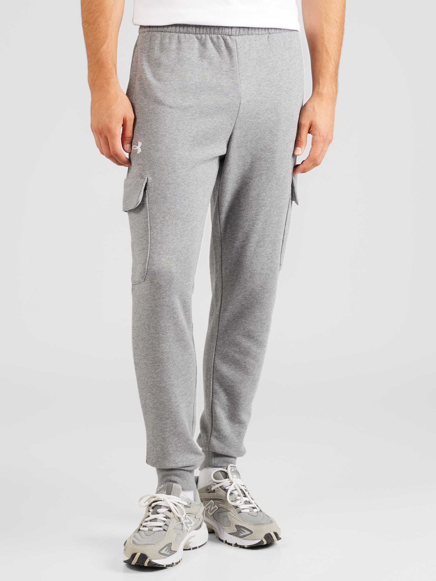 UNDER ARMOUR Pantaloni sport 'Rival' gri amestecat / alb - Pled.ro