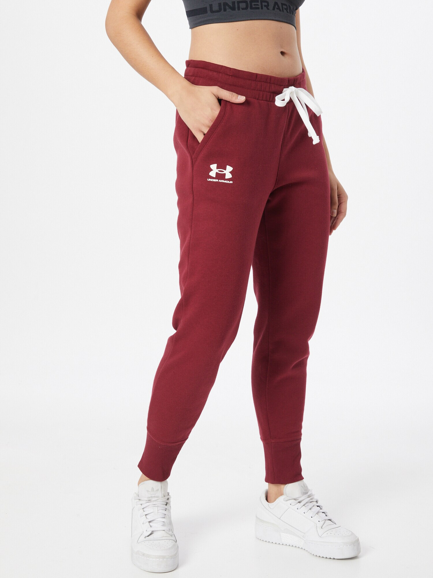 UNDER ARMOUR Pantaloni sport 'Rival' roșu / alb - Pled.ro