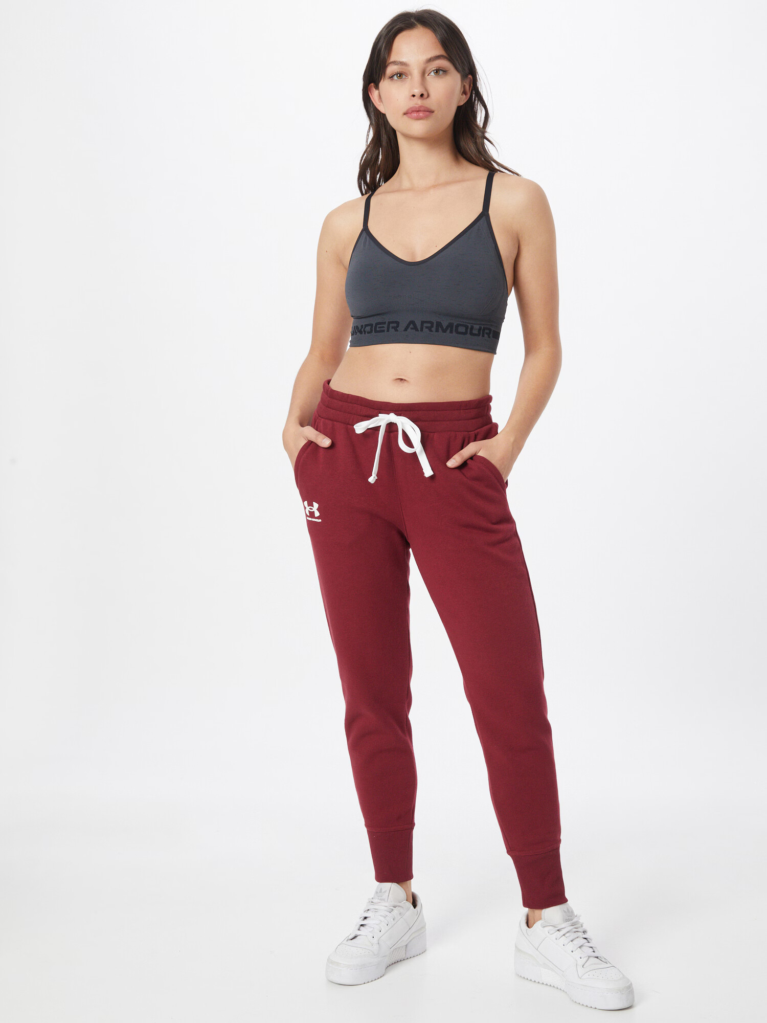 UNDER ARMOUR Pantaloni sport 'Rival' roșu / alb - Pled.ro