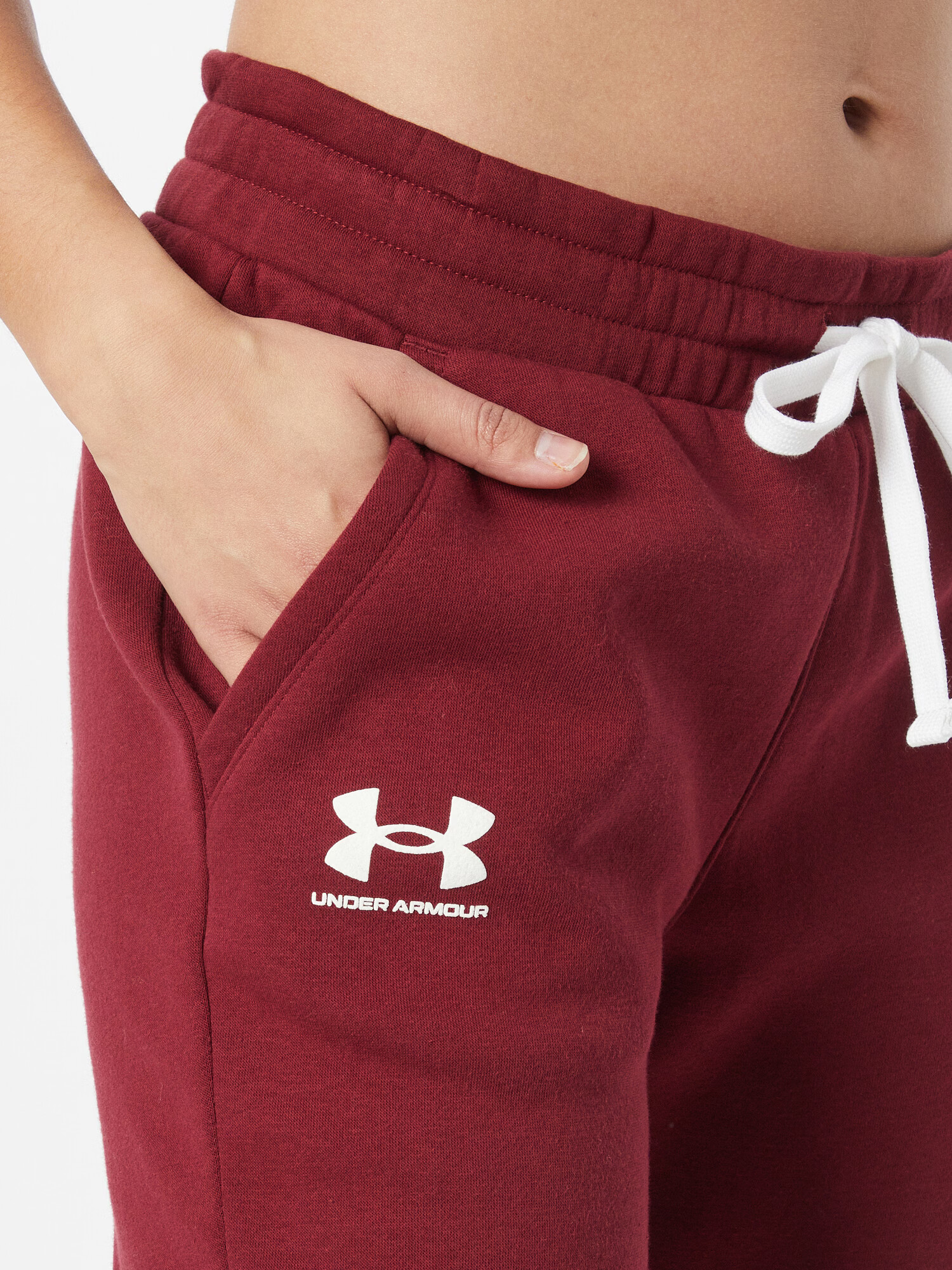 UNDER ARMOUR Pantaloni sport 'Rival' roșu / alb - Pled.ro