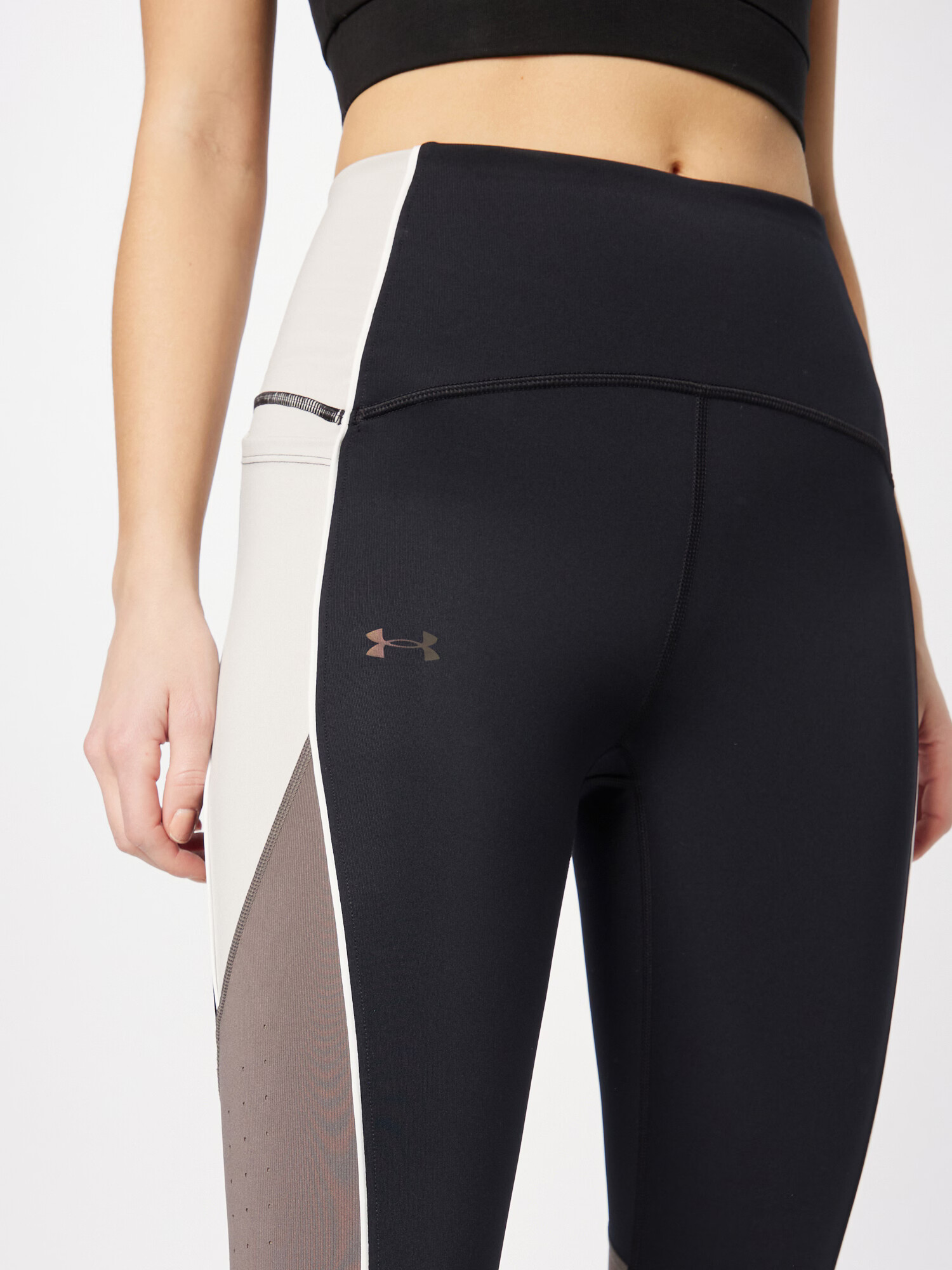 UNDER ARMOUR Pantaloni sport 'Rush' bej deschis / maro / negru / alb - Pled.ro