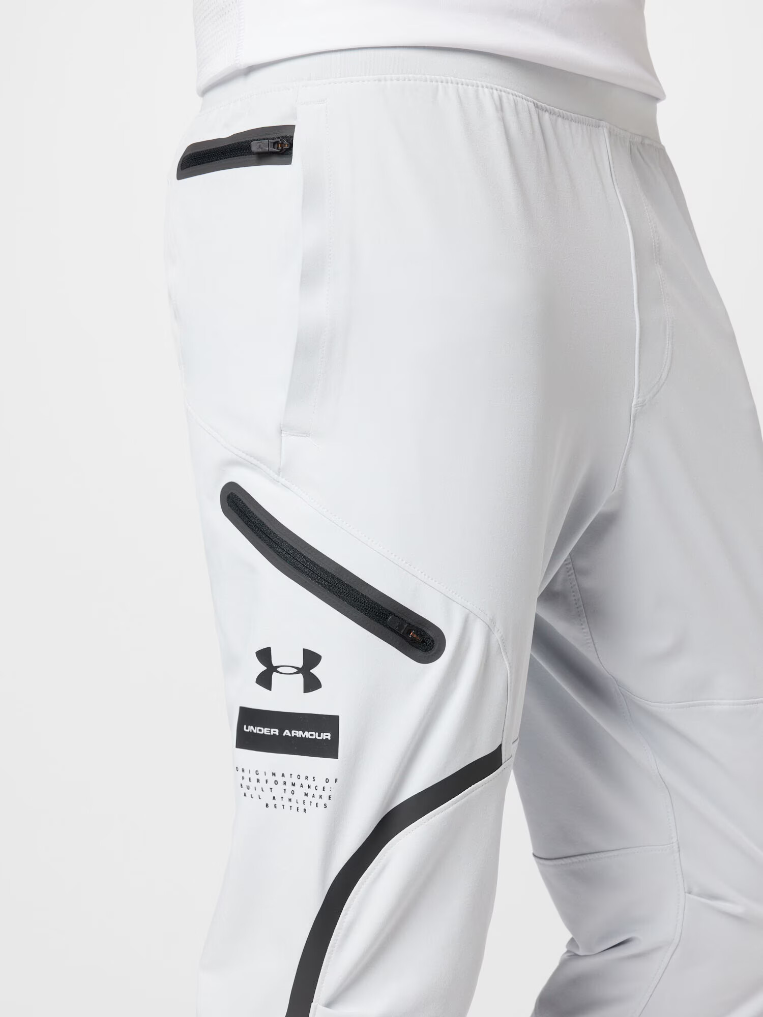 UNDER ARMOUR Pantaloni sport 'UNSTOPPABLE' gri deschis / negru - Pled.ro