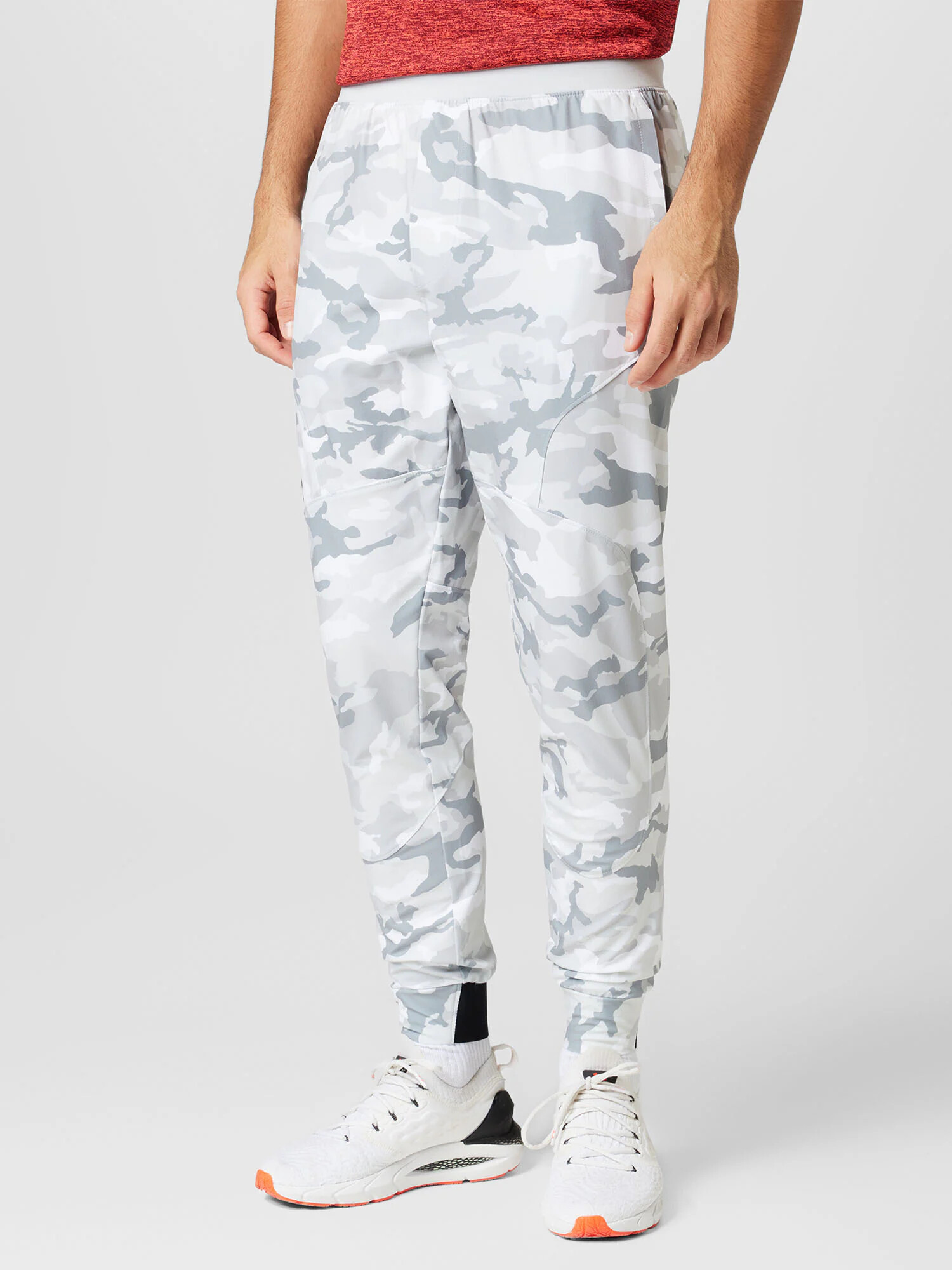 UNDER ARMOUR Pantaloni sport 'UNSTOPPABLE' gri / gri deschis / alb - Pled.ro